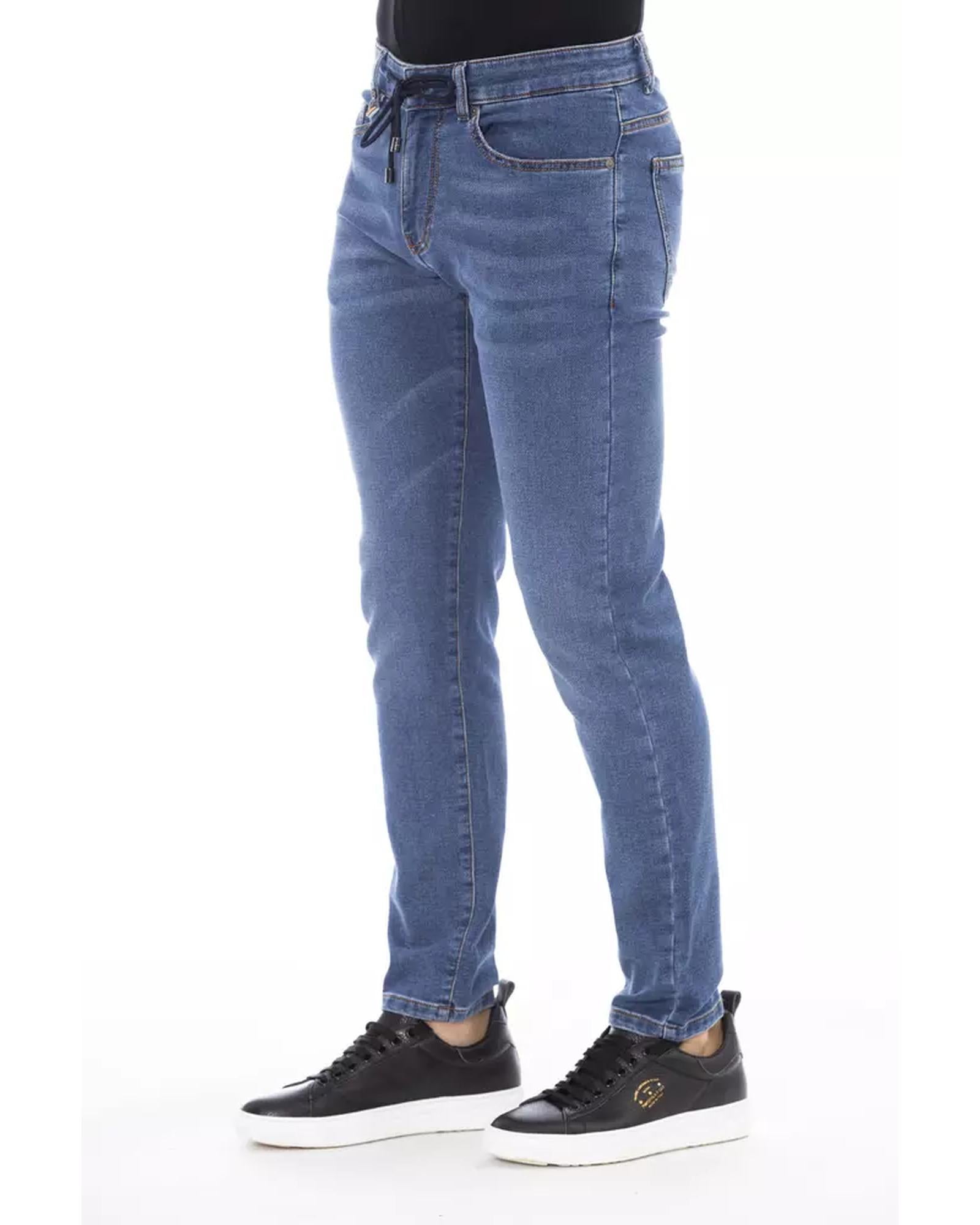 Button and Lace Closure Mens Jeans with Logo Lable W48 US Men