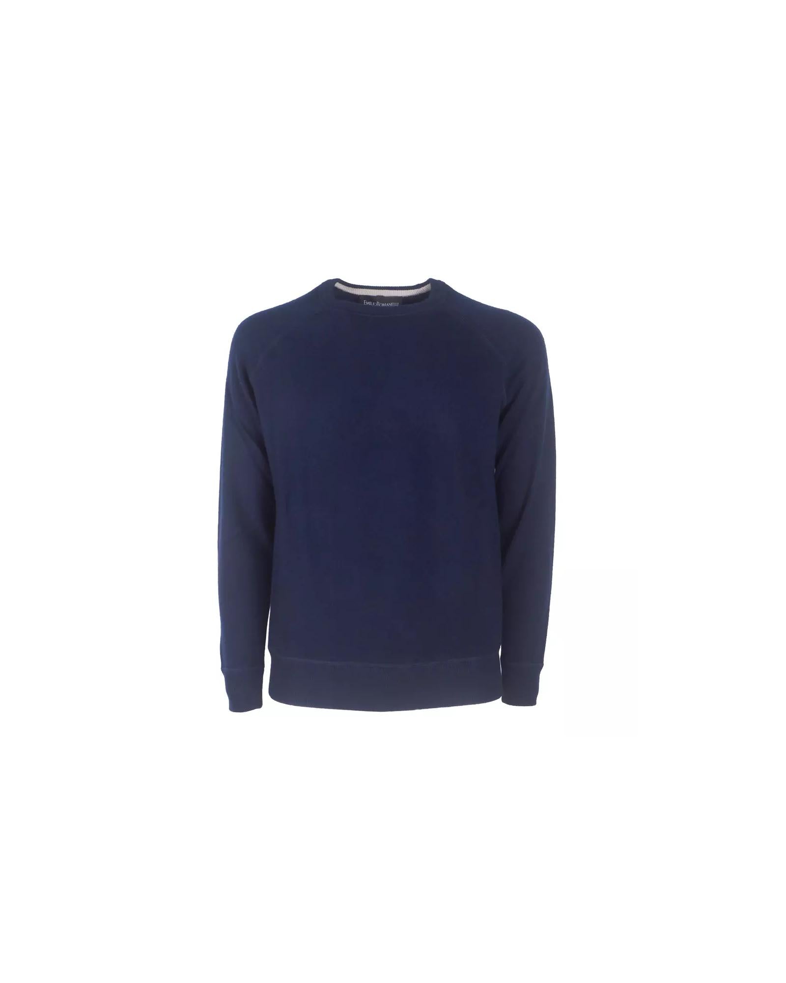 Pure Cashmere Raglan Sweater - Slim Fit - Dark Blue 48 IT Men