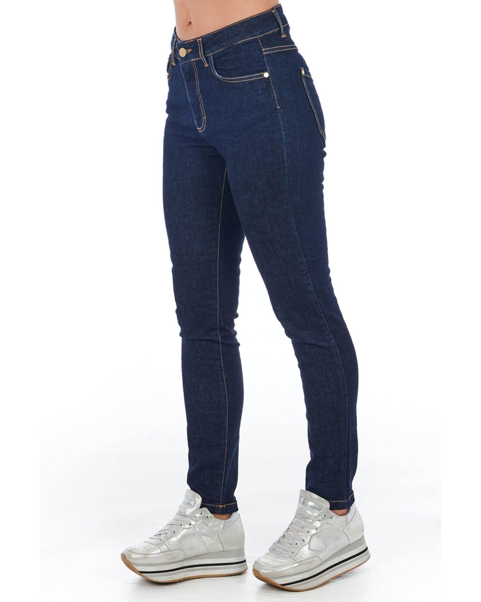 Multi-pocket Denim Jeans with Front Closure W25 US Women