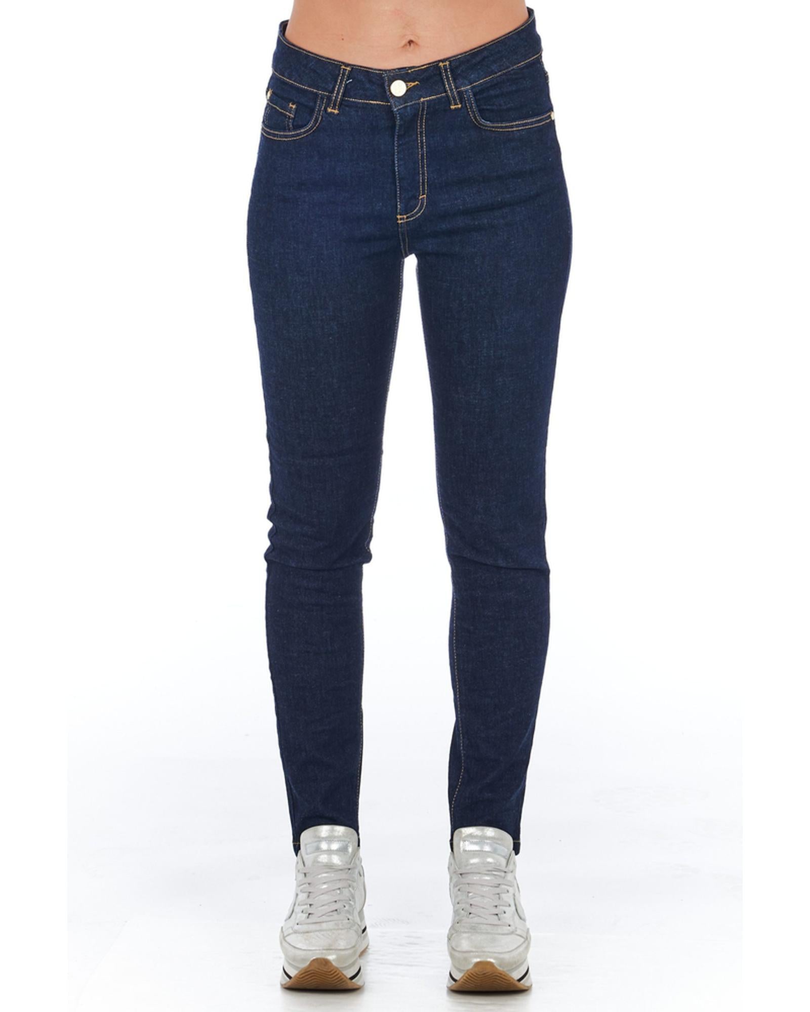 Multi-pocket Denim Jeans with Front Closure W25 US Women