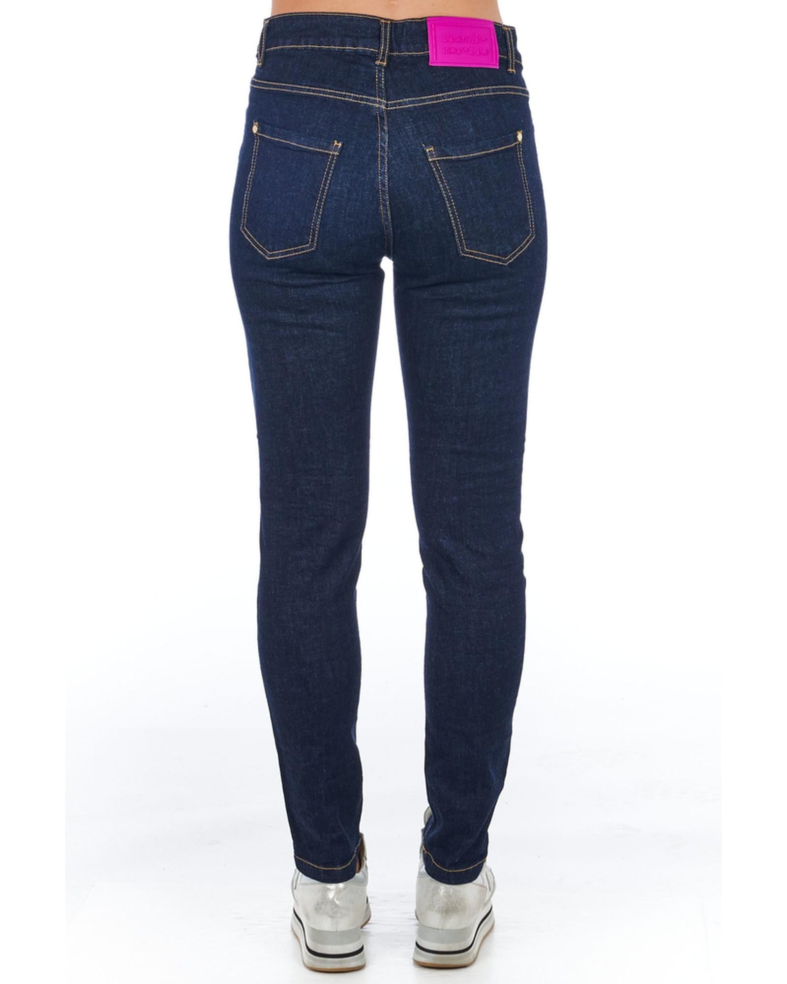 Multi-pocket Denim Jeans with Front Closure W28 US Women