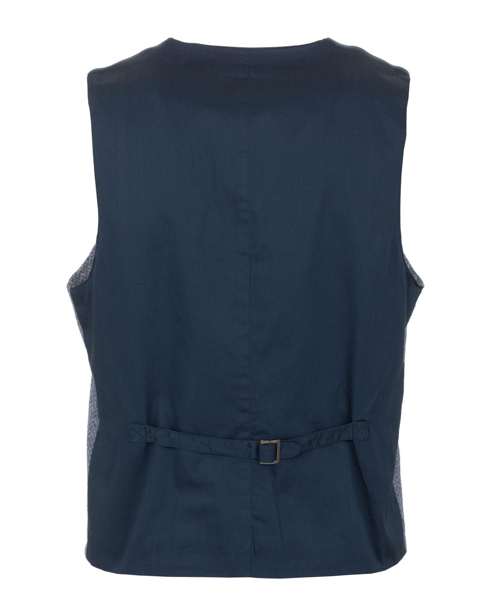 Cotton Denim Vest with Button Closure S Men