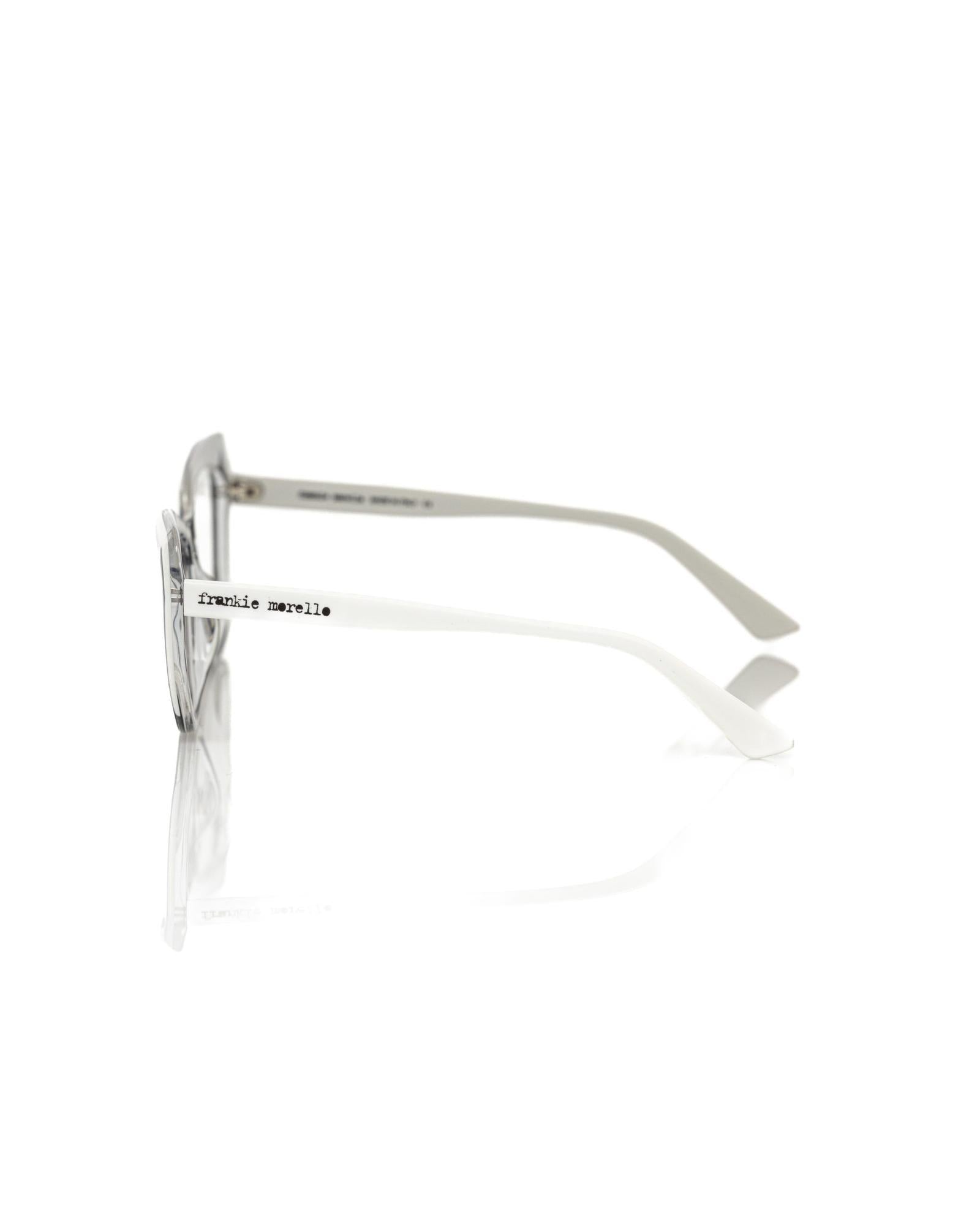 Cat Eye Eyeglasses with Black Frame and White/Transparent Profile &amp; Temples One Size Women