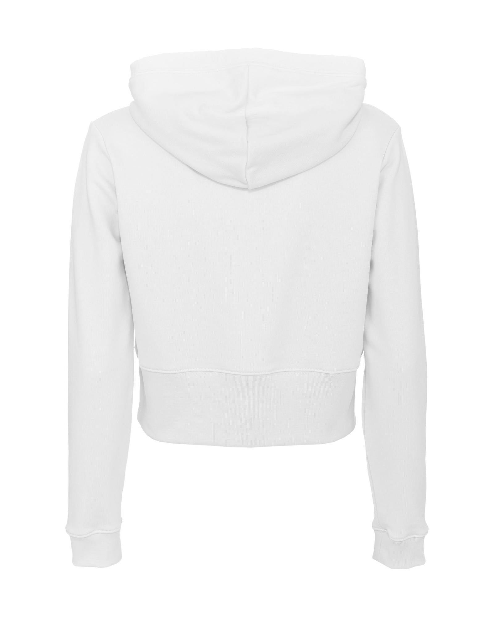 White Hoodie with Rhinestone Logo XS Women