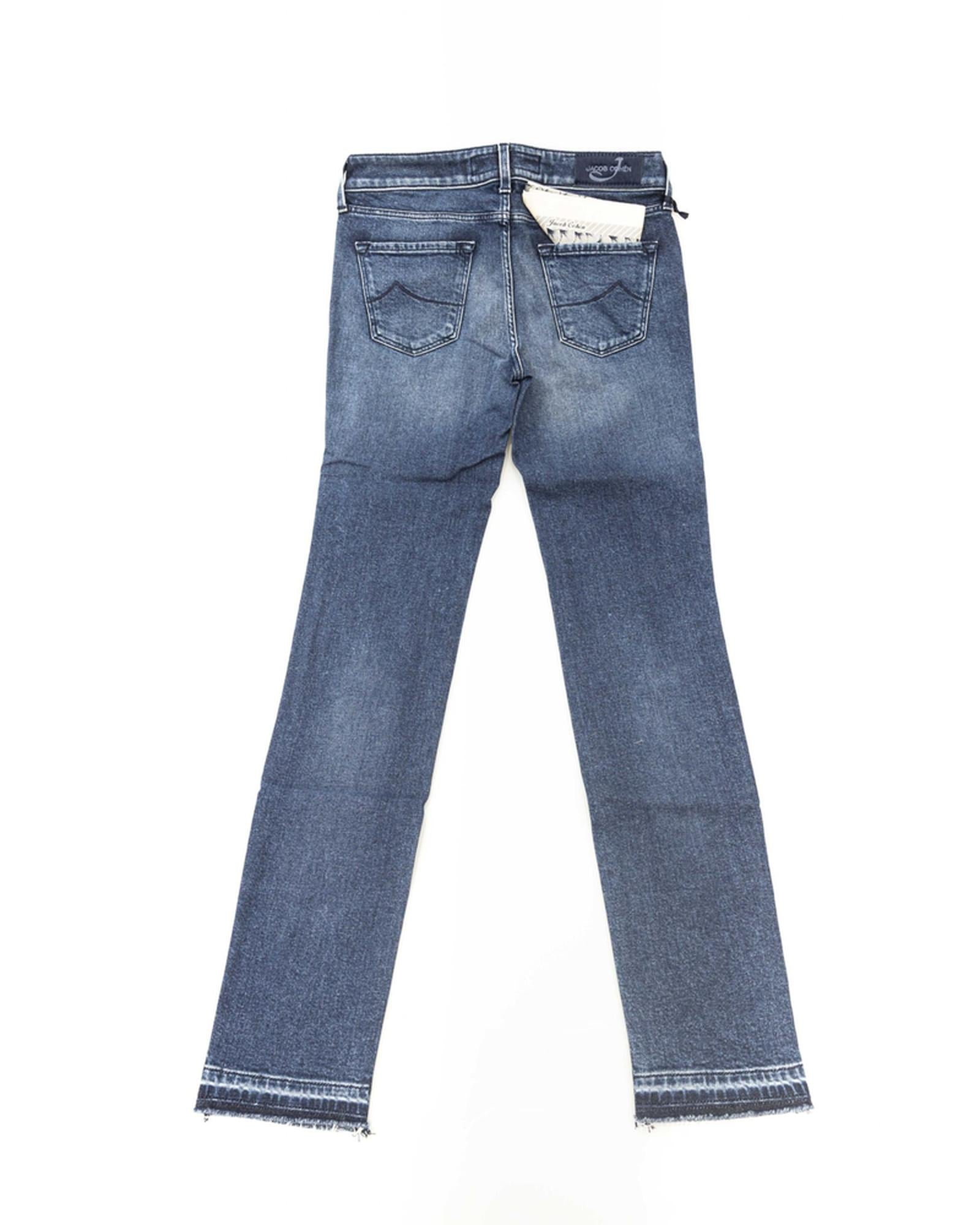 Logo-Embellished Slim Jeans with Fringed Hem W29 US Women