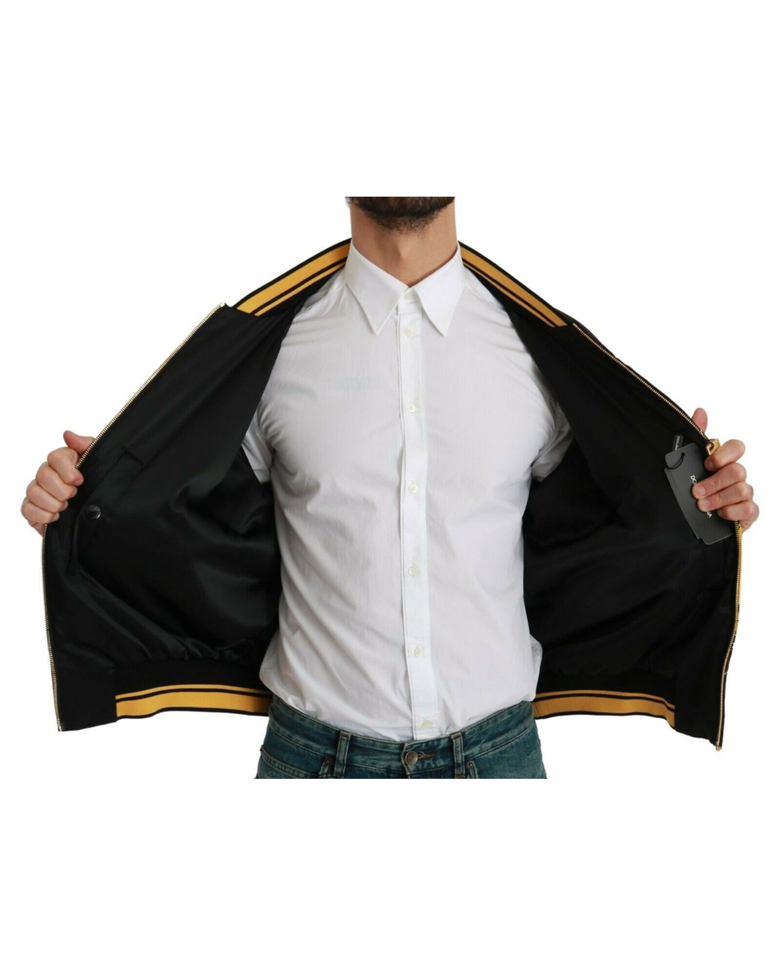 Dolce &amp; Gabbana Bomber Jacket with Multicolor Motive 44 IT Men