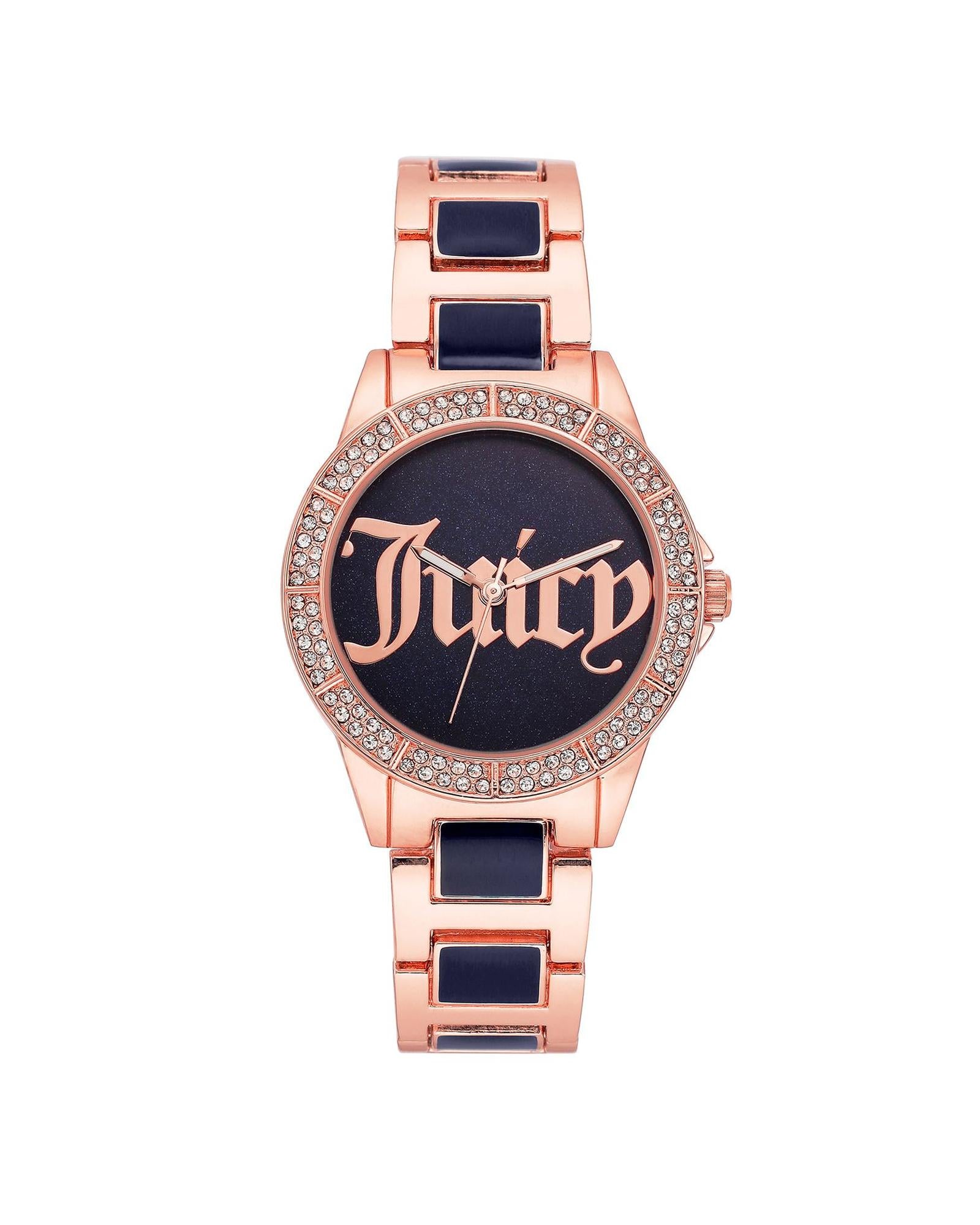 Rose Gold Analog Fashion Watch with Rhinestone Facing One Size Women