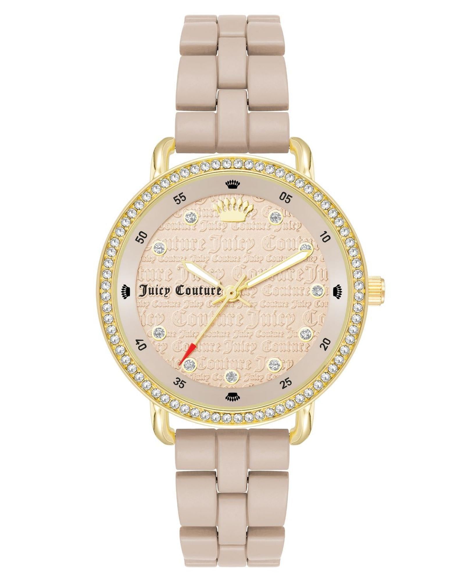 Golden Fashion Analog Watch with Rhinestone Facing One Size Women