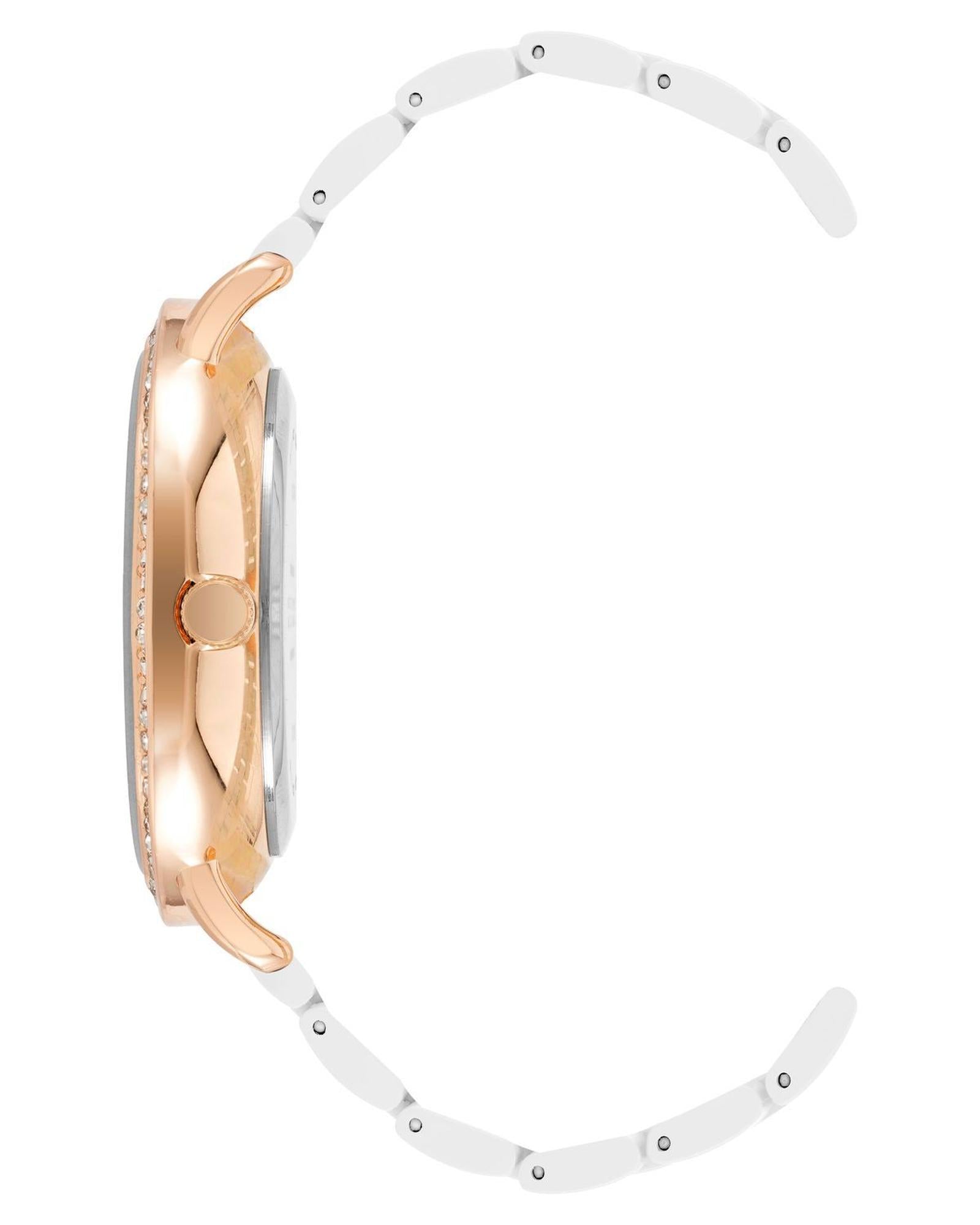 Rose Gold Fashion Watch with Rhine Stone Facing One Size Women