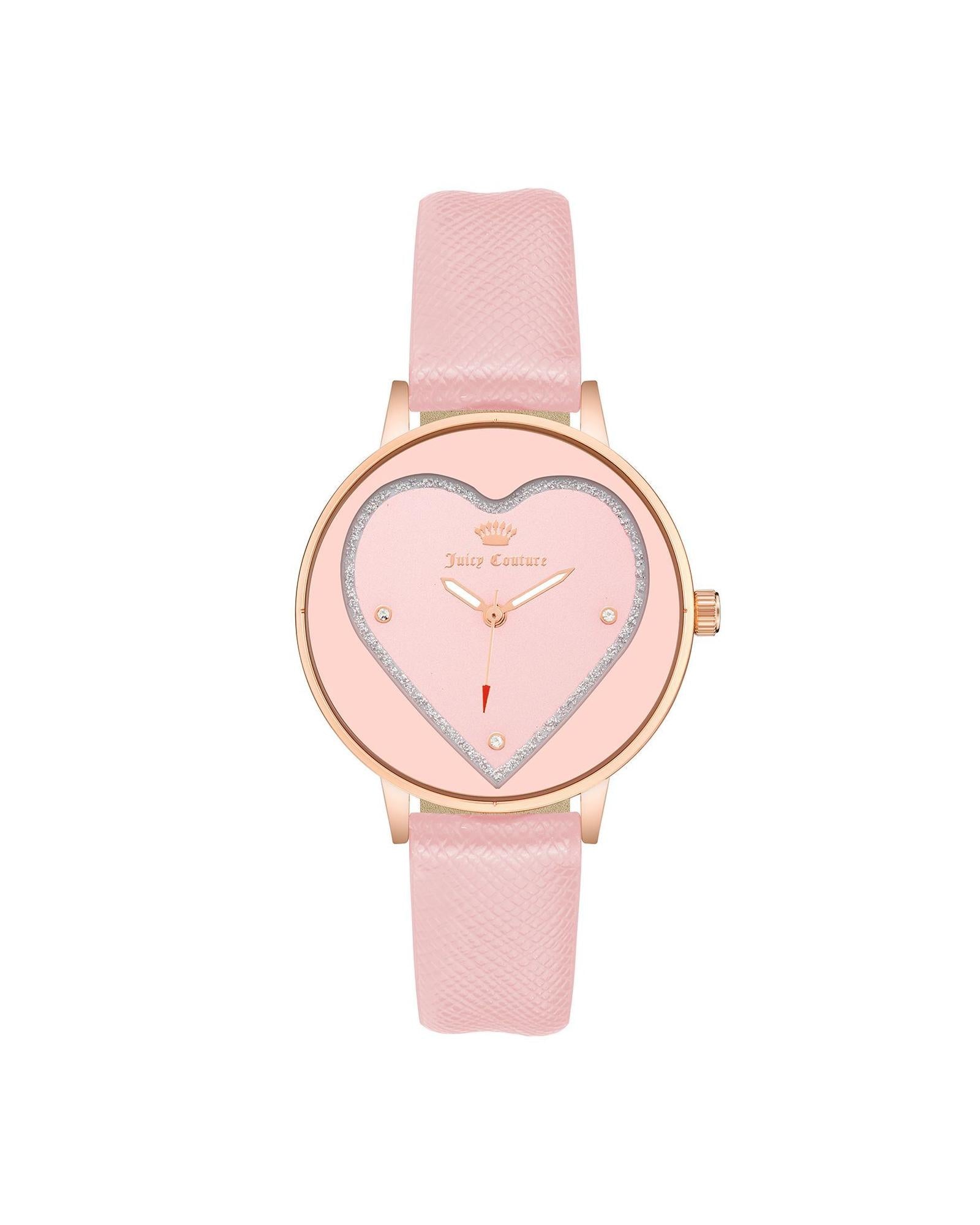 Rose Gold Rhinestone Fashion Watch with Leatherette Strap One Size Women