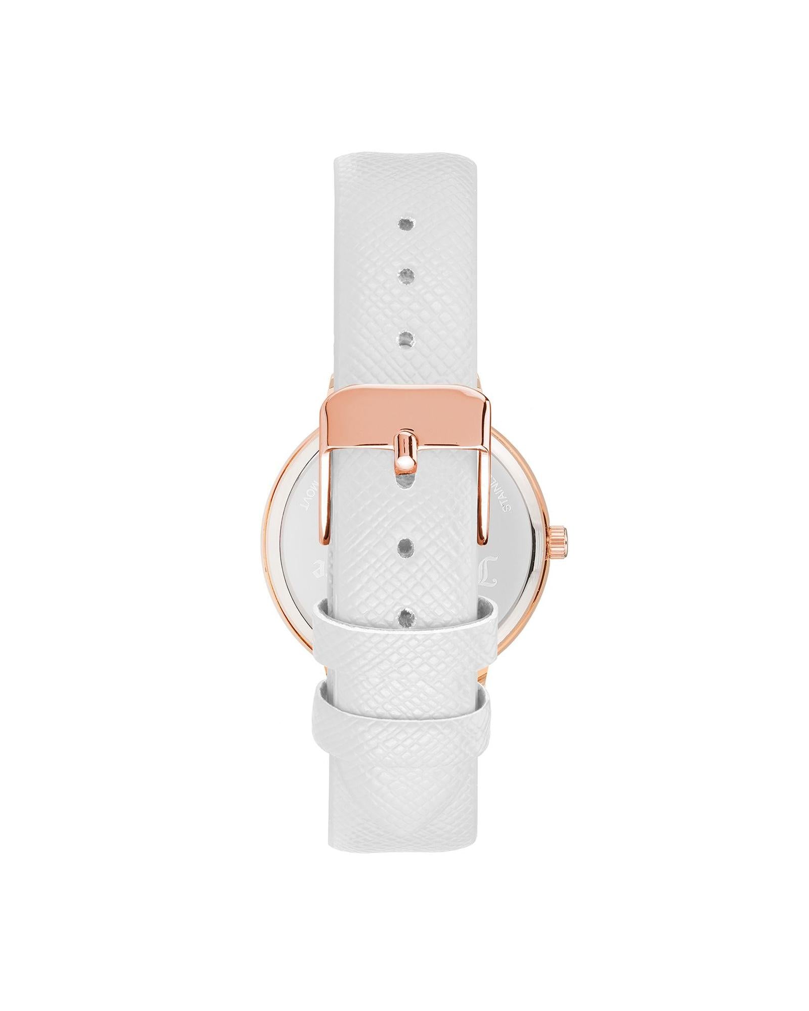 Rose Gold Analog Fashion Watch with Rhinestone Facing One Size Women