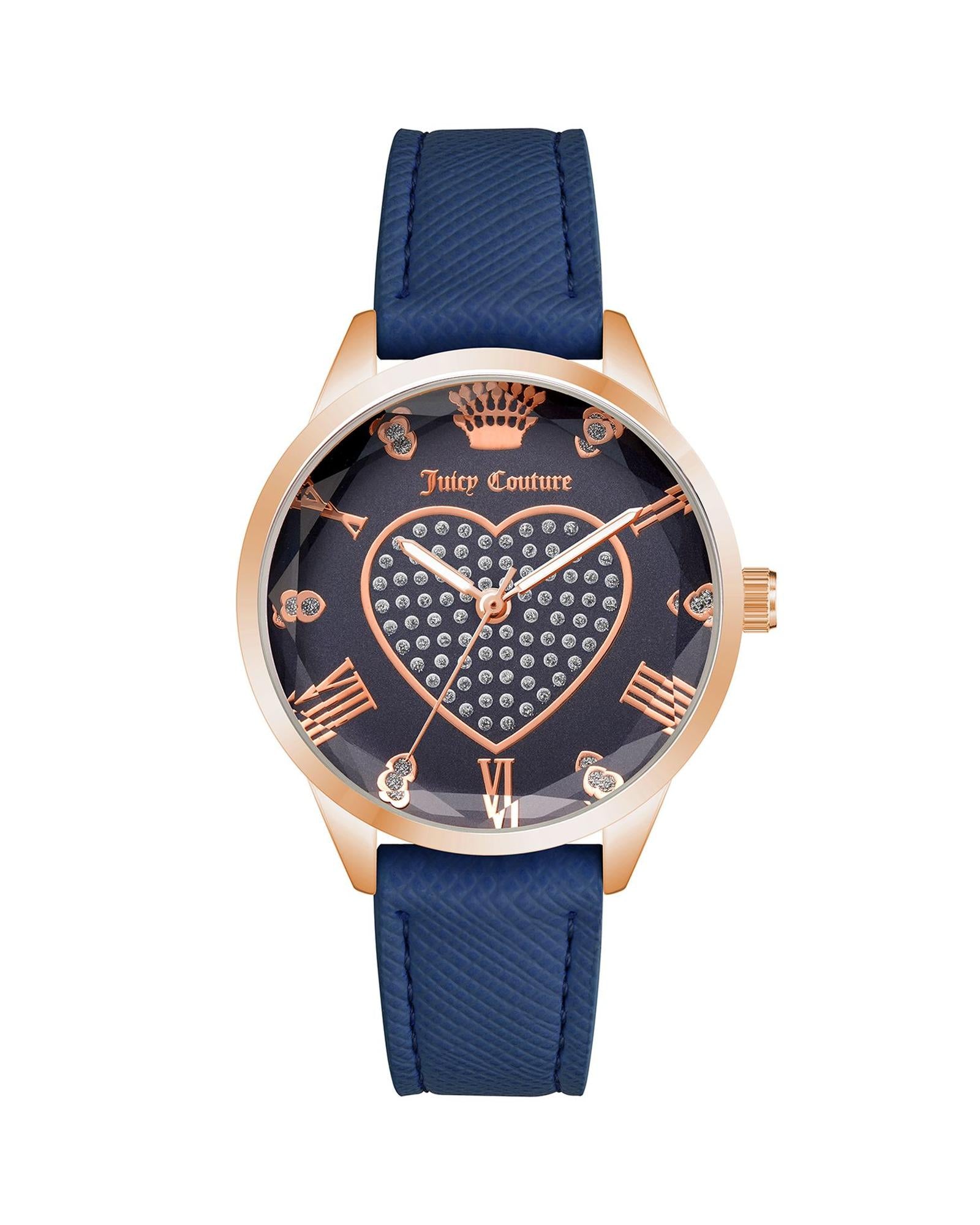 Rose Gold Analog Fashion Watch with Rhinestone Facing One Size Women