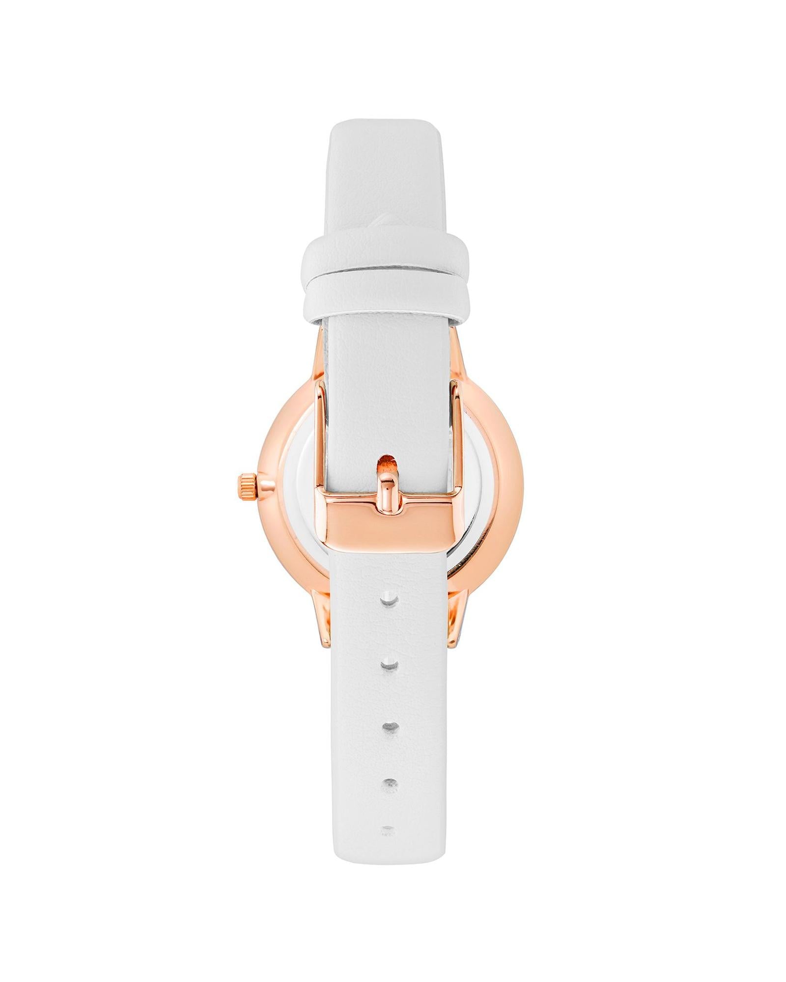 Rose Gold Fashion Womens Analog Watch with Leatherette Wristband One Size Women