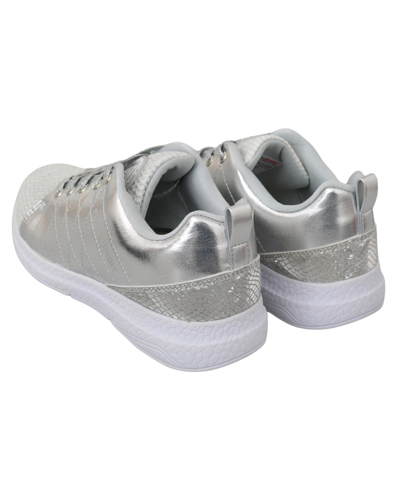 Gisella Sneakers - Silver Polyester Sneakers with Logo Details 36 EU Women