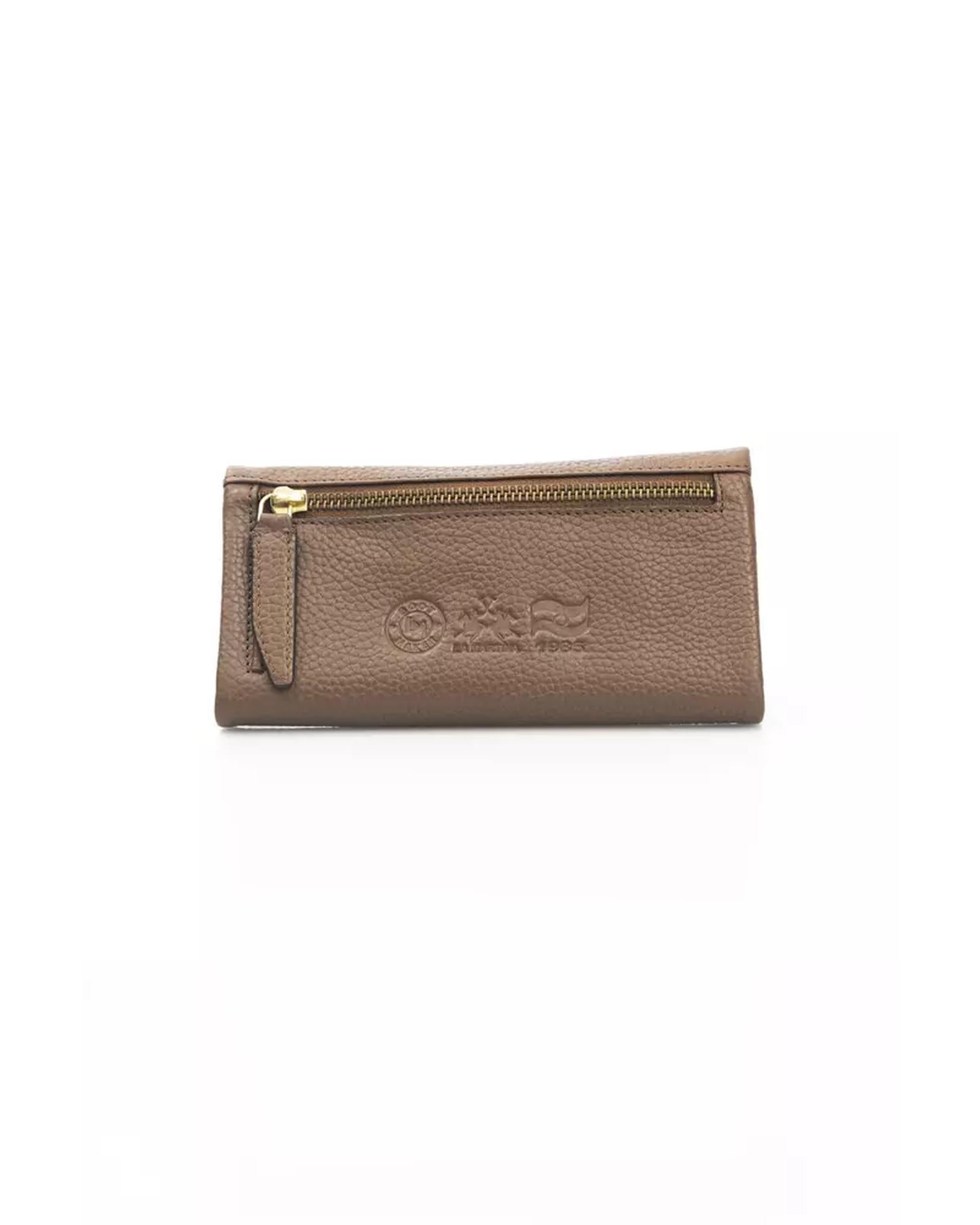 Leather Flap Wallet with Magnetic Closure One Size Women