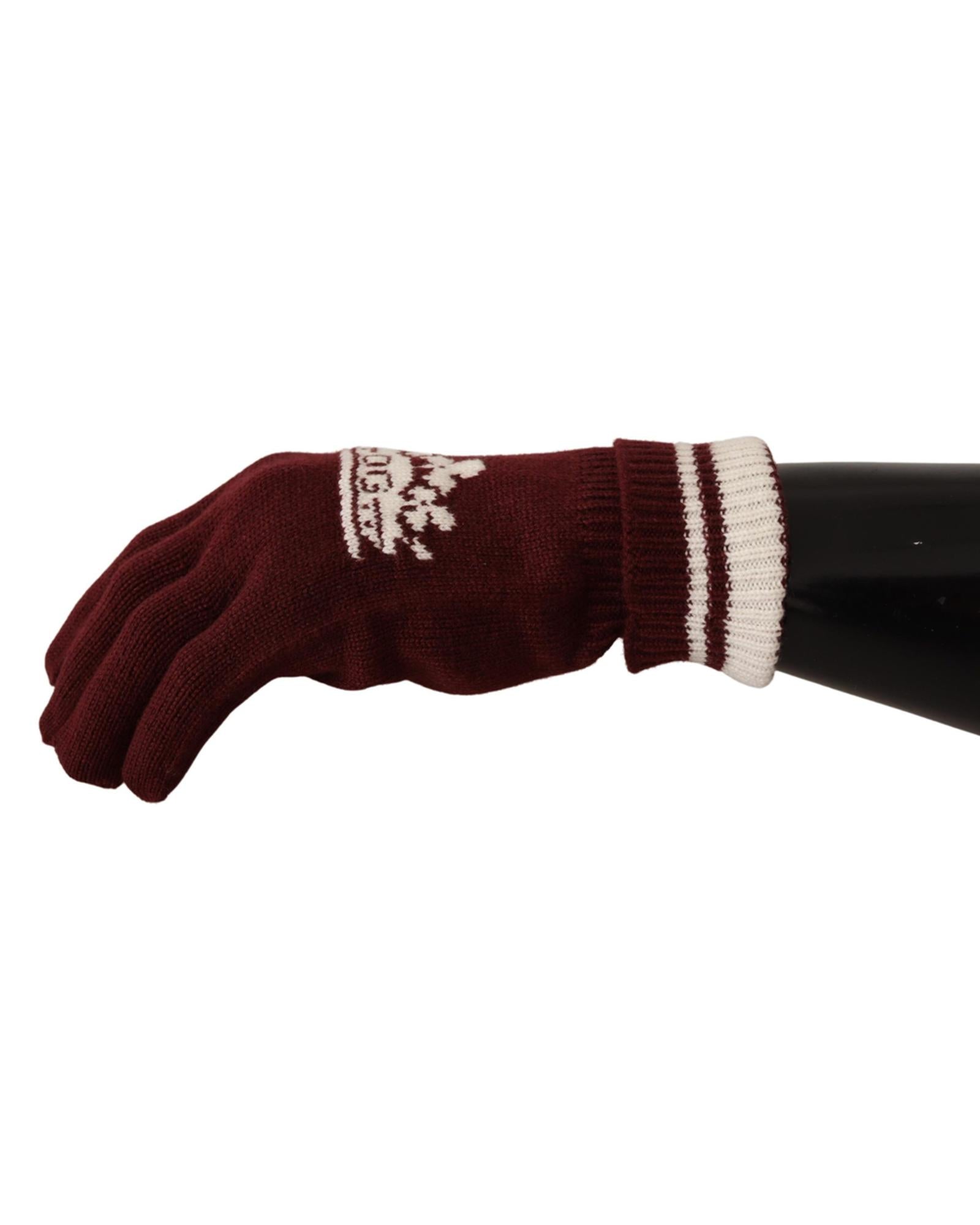 Patterned Cashmere Gloves with Byzantine Crown Detail 7 Men