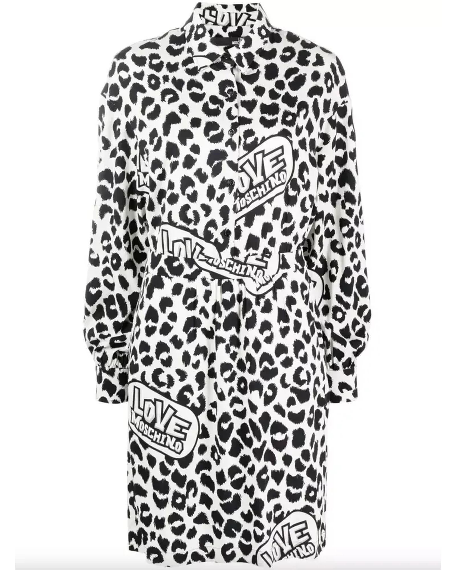 Love Moschino Leopard Texture Logo Dress 42 IT Women