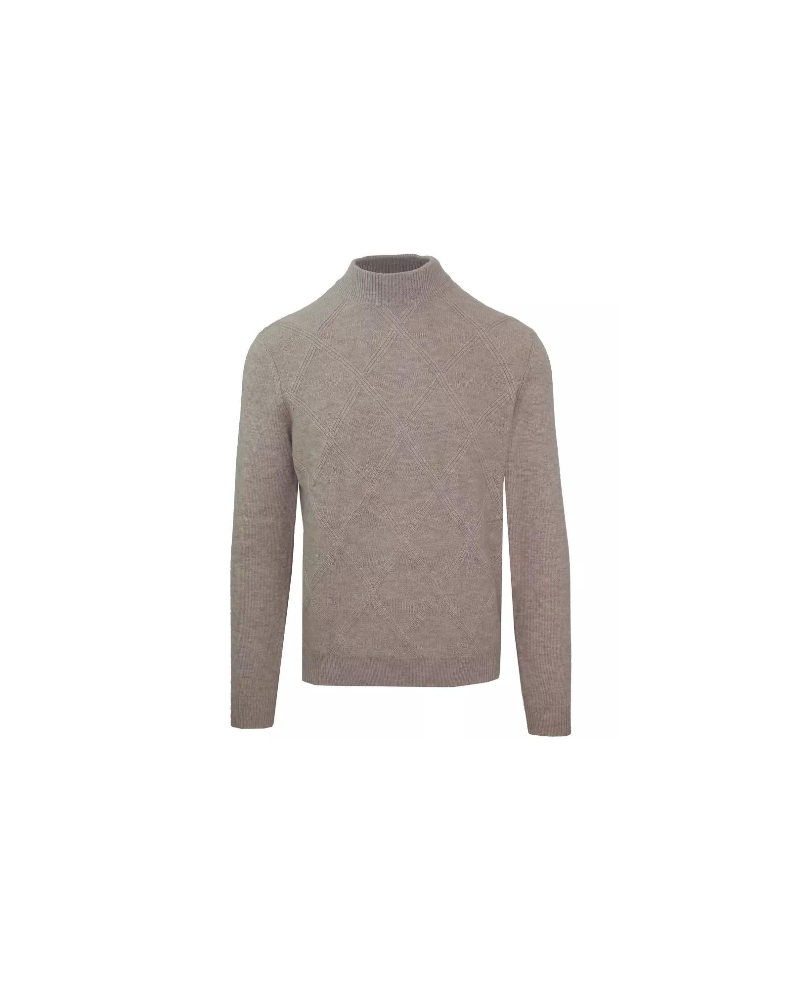 Malo Diamond Stitch Turtleneck in Wool and Cashmere M Men