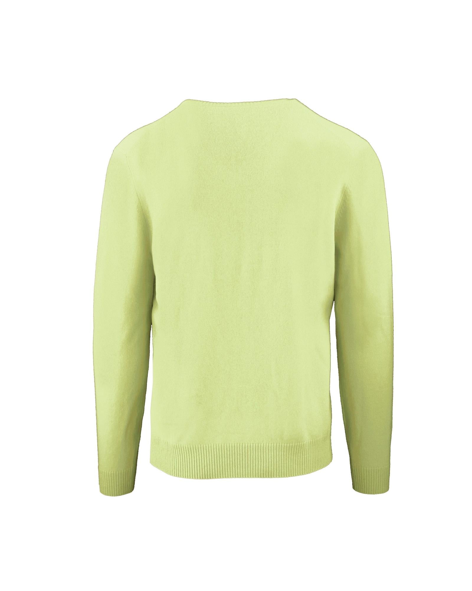 Yellow V-Neck Cashmere Sweatshirt XL Men