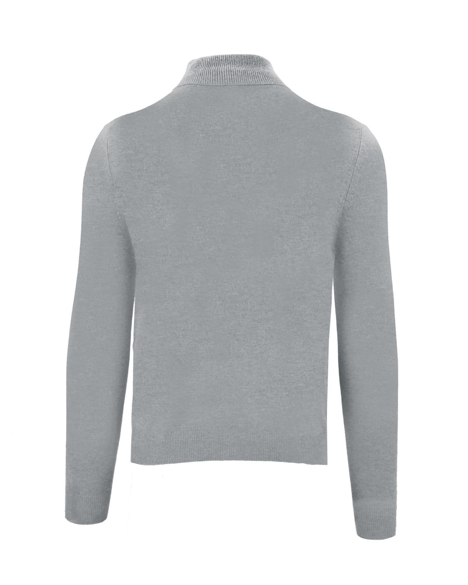 High Neck Grey Cashmere Sweatshirt 2XL Men