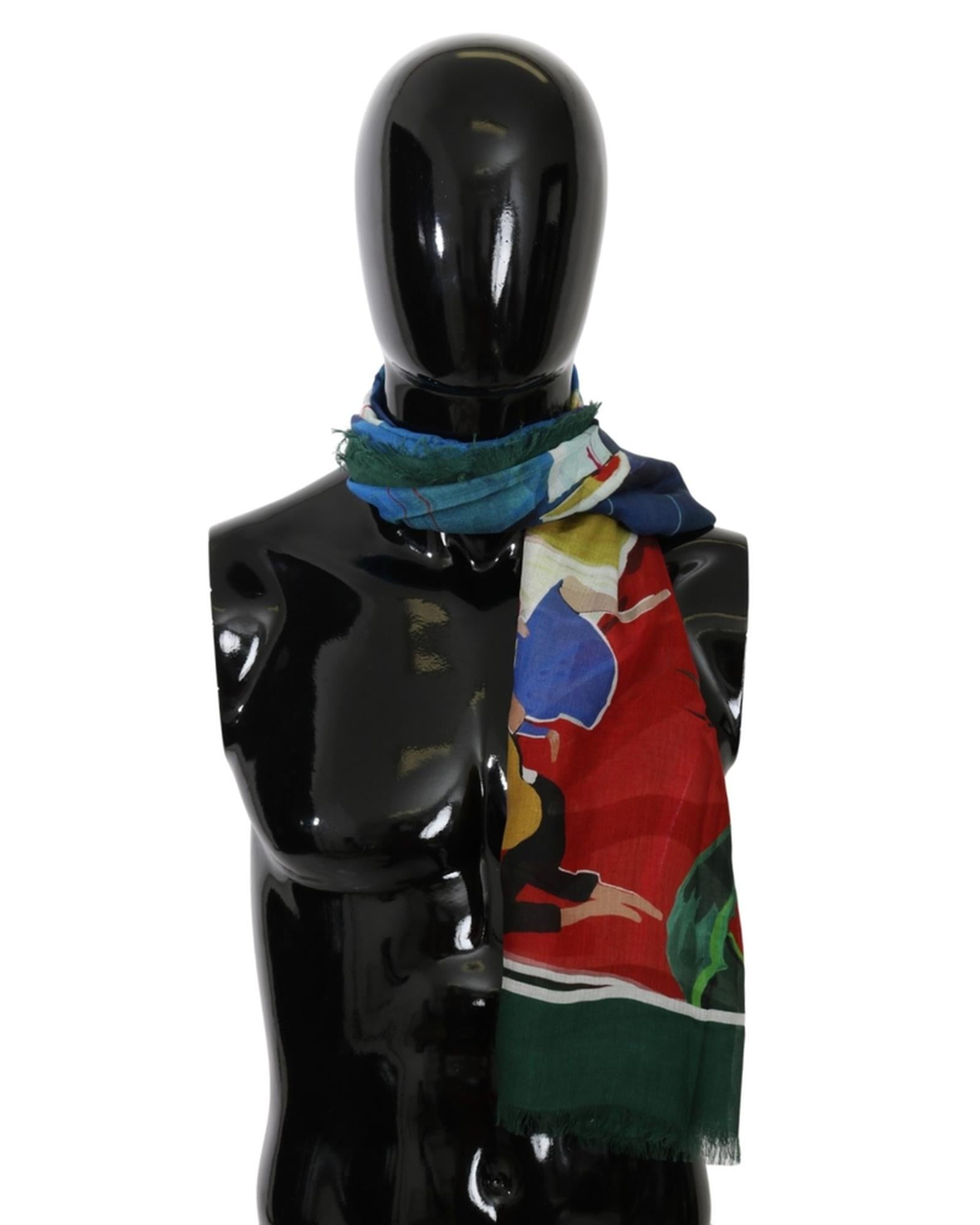 Dolce &amp; Gabbana Mens Scarf - Multicolor Sorrento Print One Size Men