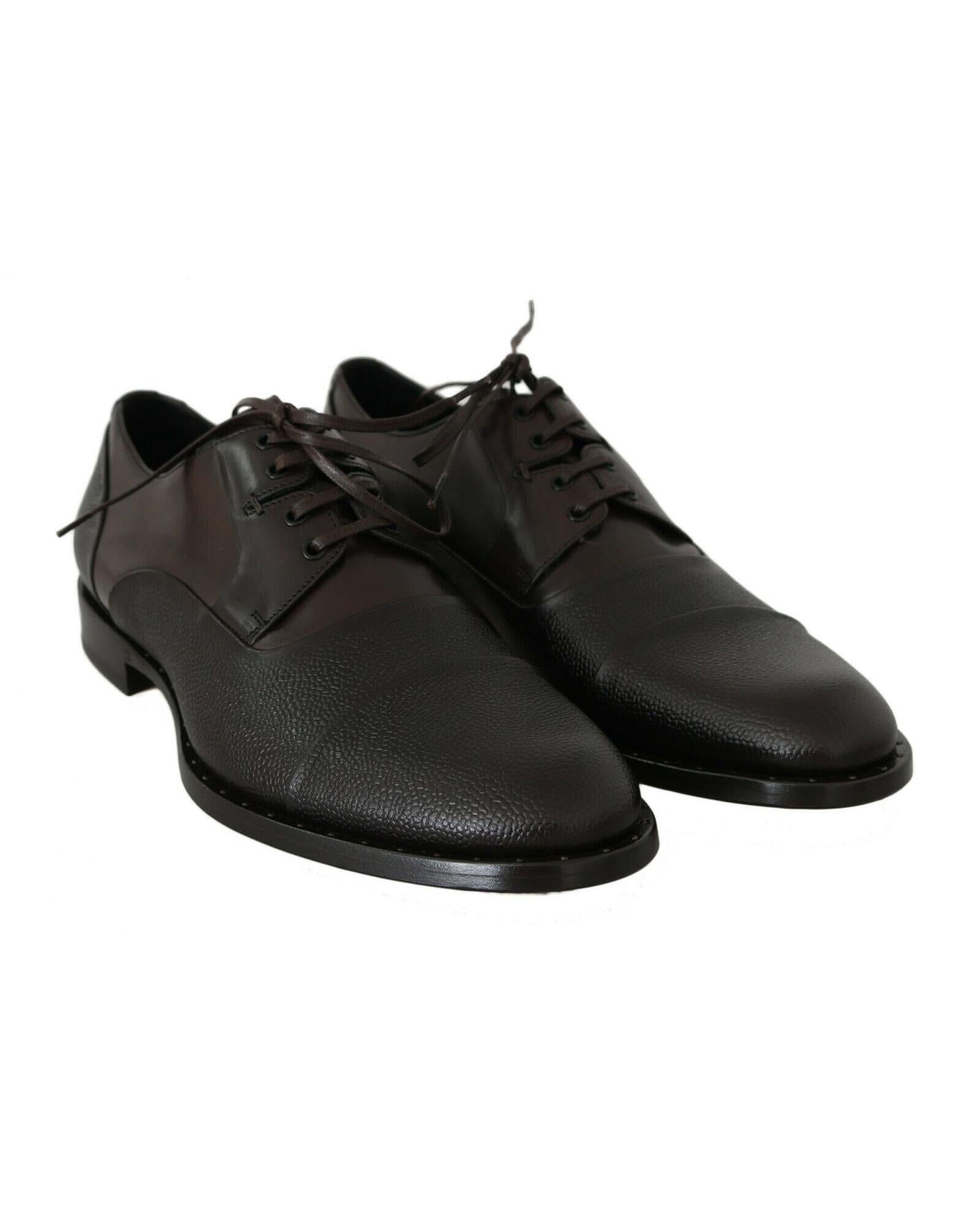 Brown Leather Laceup Dress Shoes by Dolce &amp; Gabbana 40 EU Men