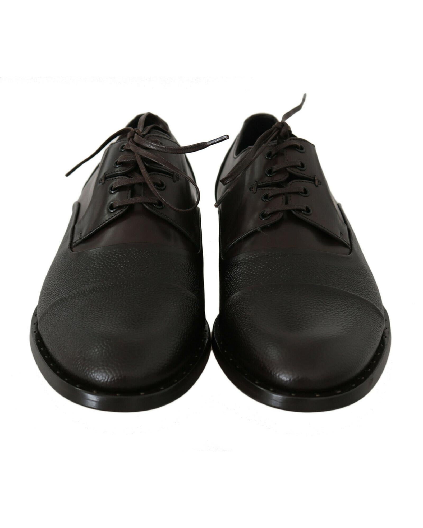 Brown Leather Laceup Dress Shoes by Dolce &amp; Gabbana 40 EU Men