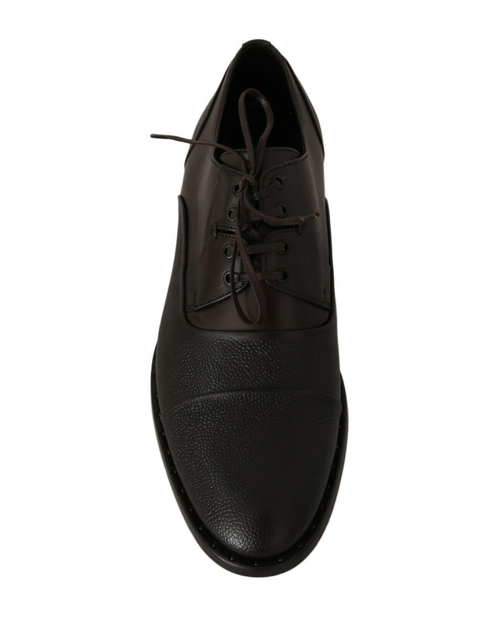 Brown Leather Laceup Dress Shoes by Dolce &amp; Gabbana 40 EU Men