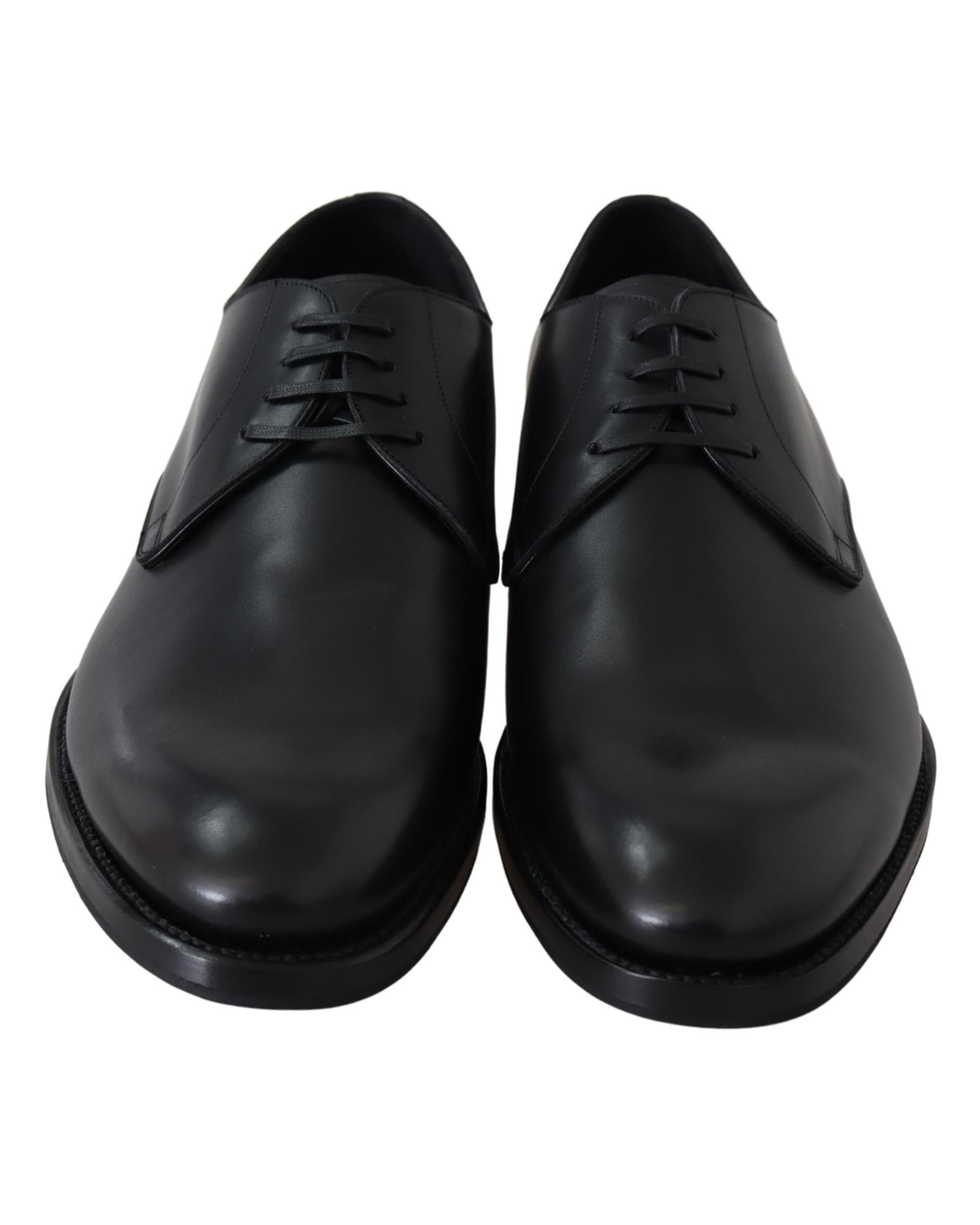 Handcrafted Black Leather Derby Dress Formal Shoes 39.5 EU Men