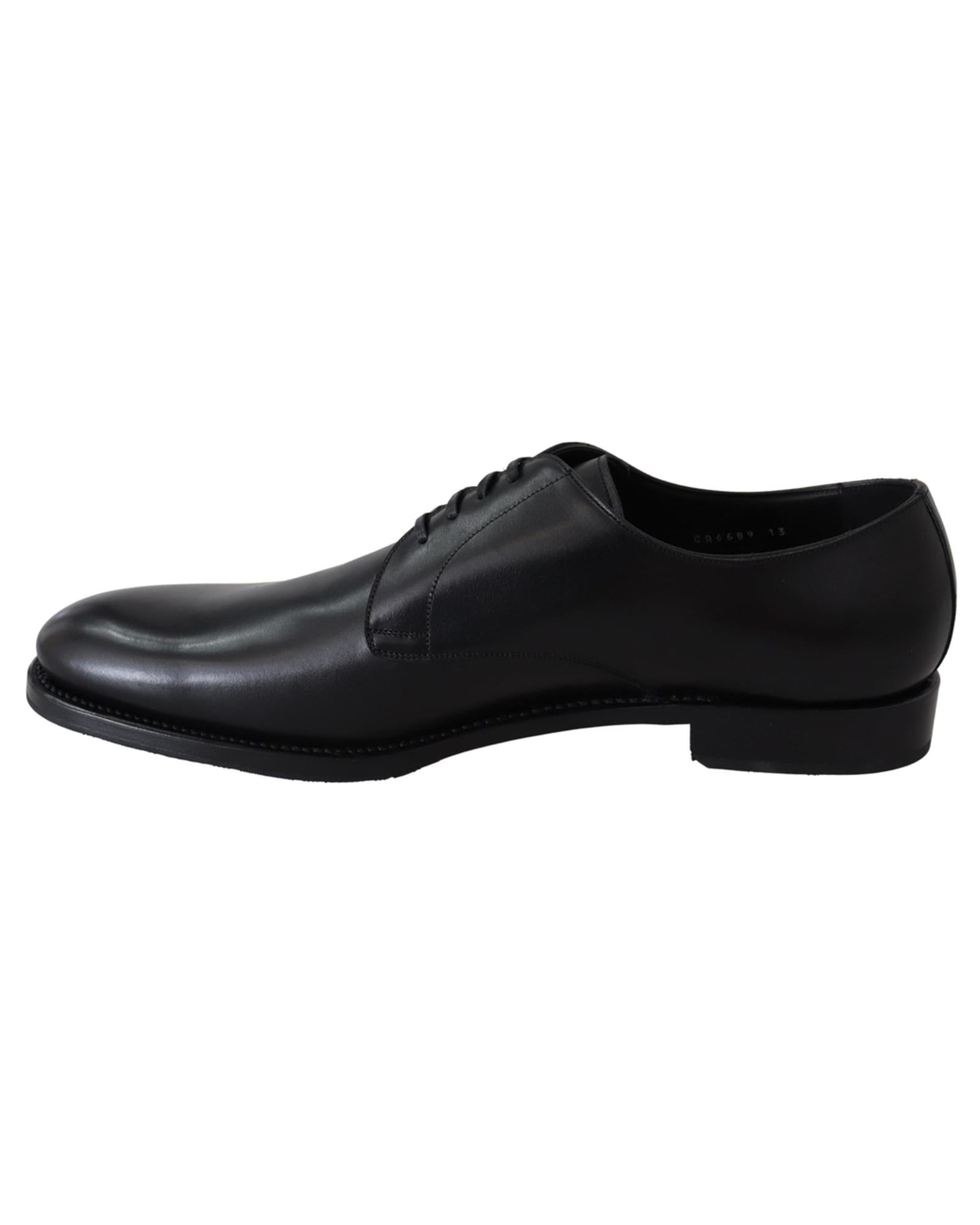 Handcrafted Black Leather Derby Dress Formal Shoes 40 EU Men