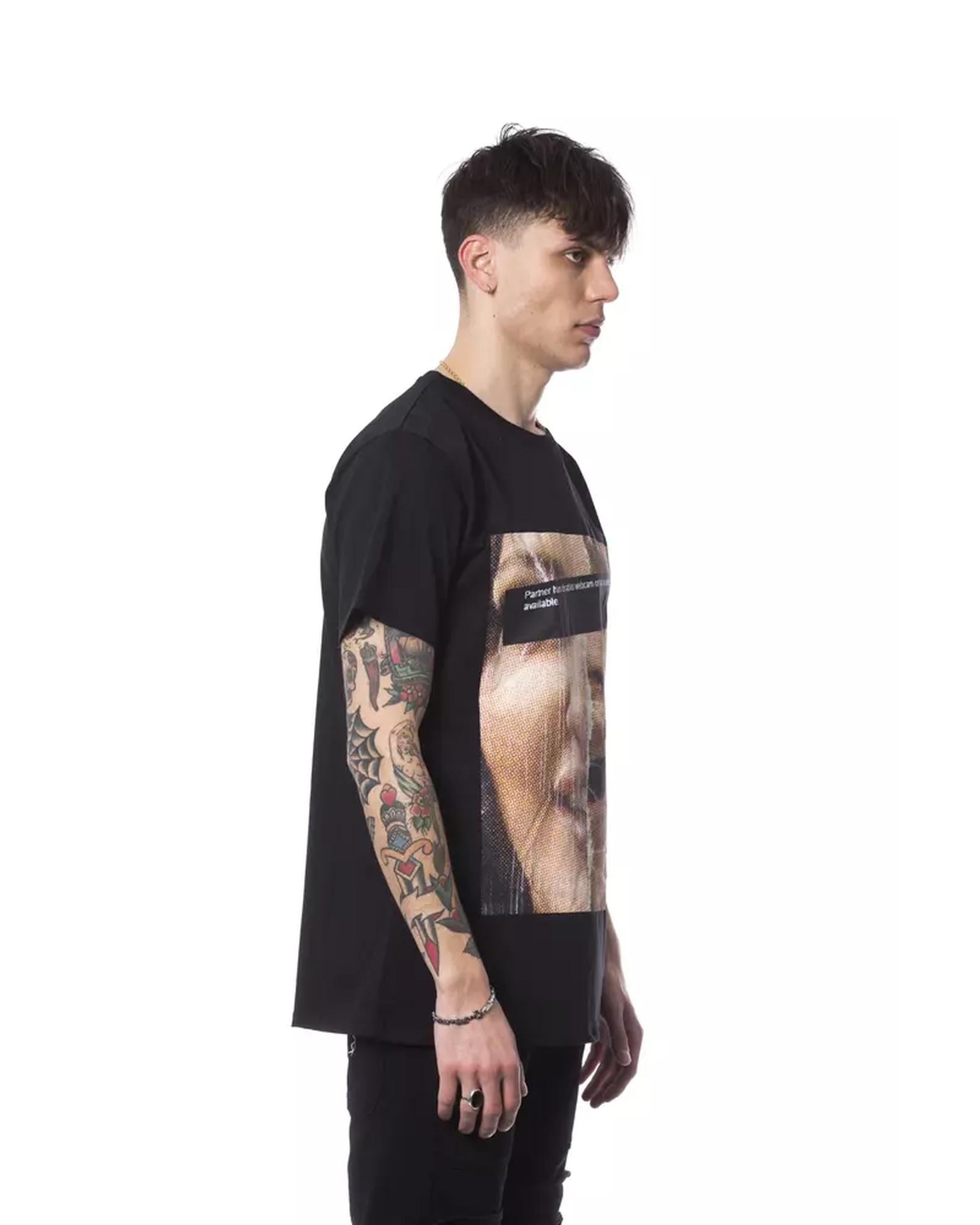 Printed Round Neck T-shirt with Short Sleeves M Men