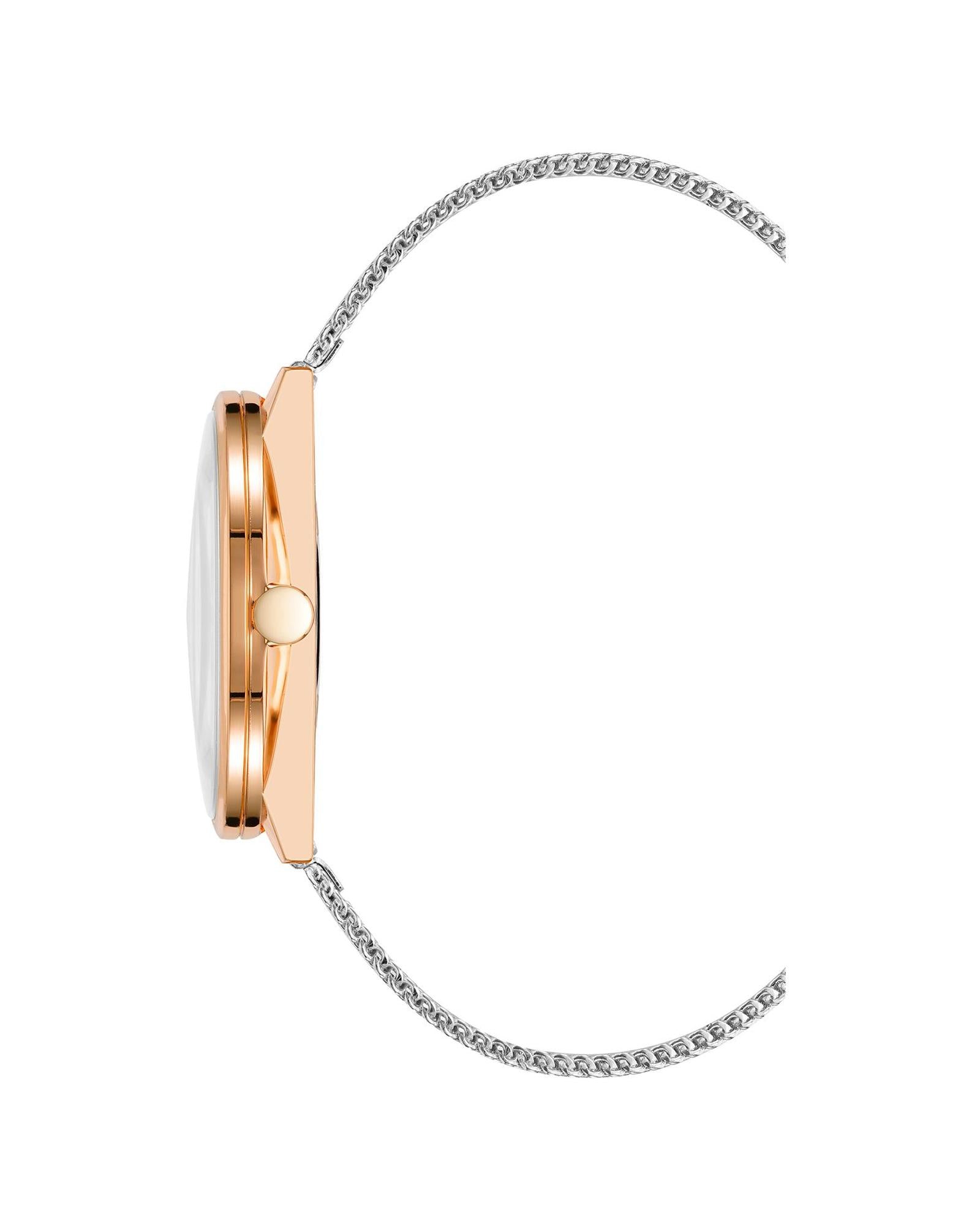 Rose Gold Analog Bangle Watch One Size Women