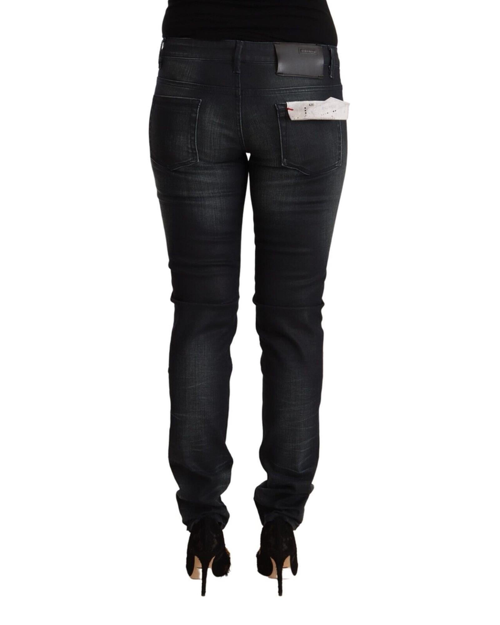 Slim Fit Low Waist Black Washed Jeans W26 US Women