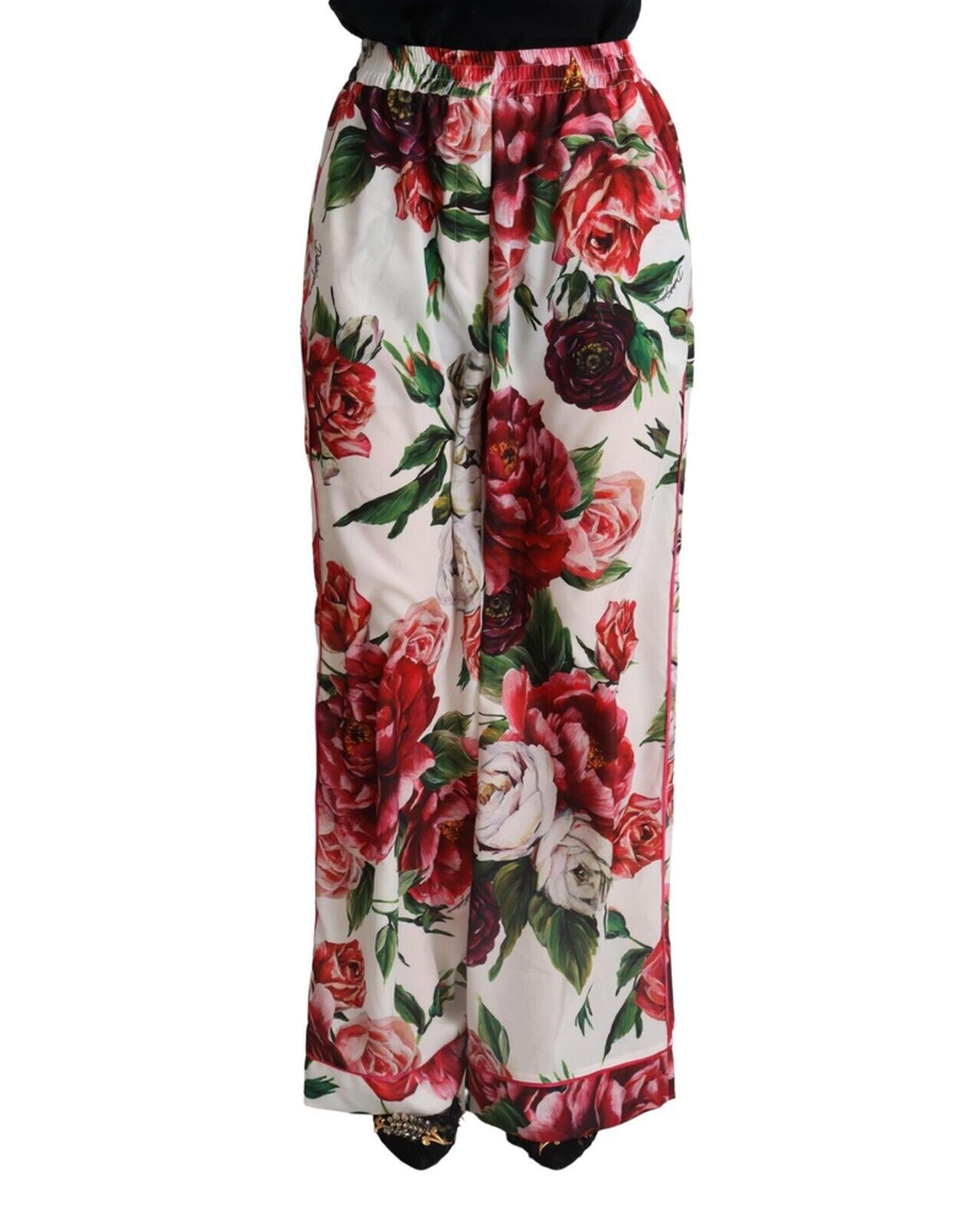 Floral Print Wide Leg Pants by Dolce &amp; Gabbana 38 IT Women