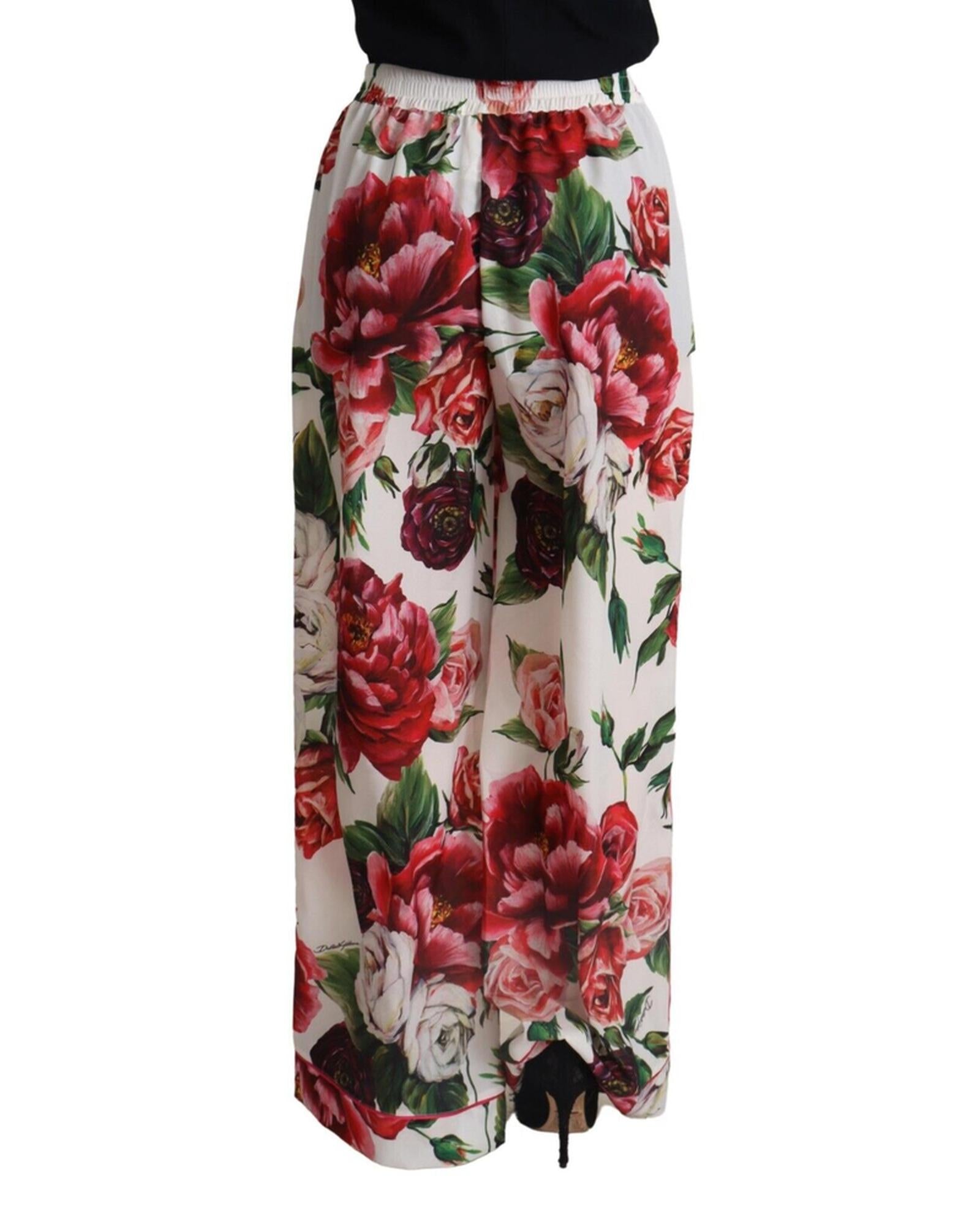 Floral Print Wide Leg Pants by Dolce &amp; Gabbana 38 IT Women