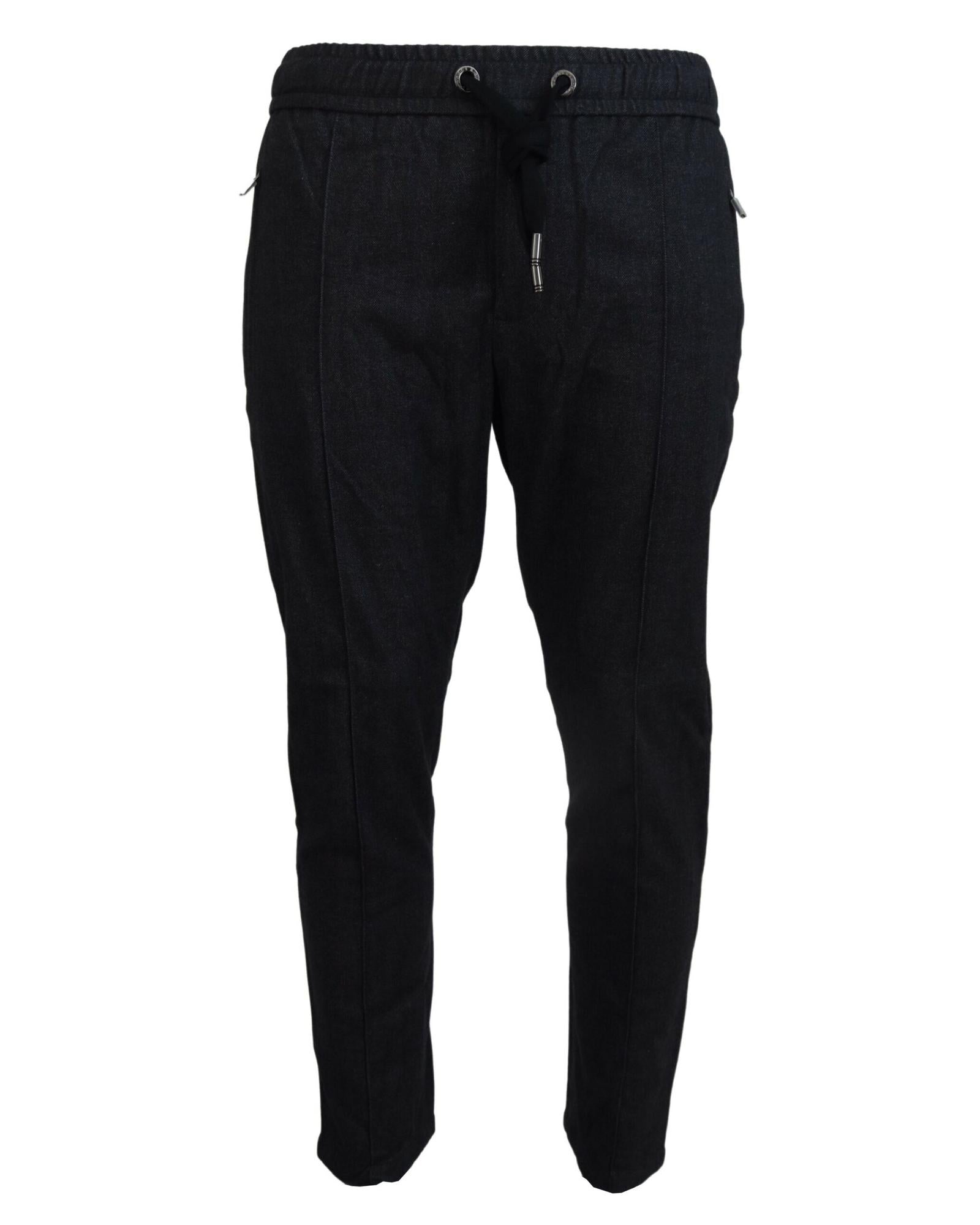 Dolce &amp; Gabbana Jeans - Denim Tapered Pants with Logo Details 46 IT Men