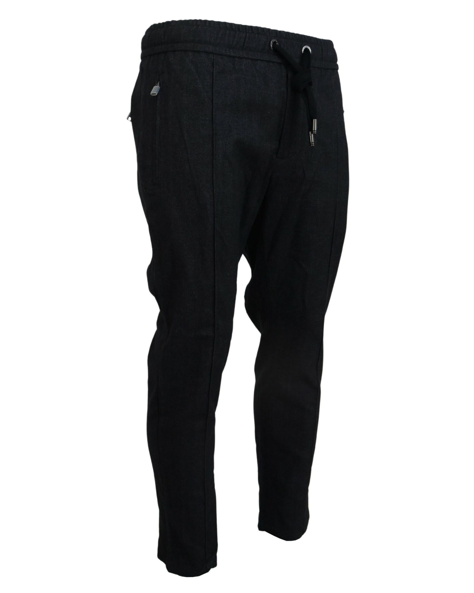 Dolce &amp; Gabbana Jeans - Denim Tapered Pants with Logo Details 46 IT Men