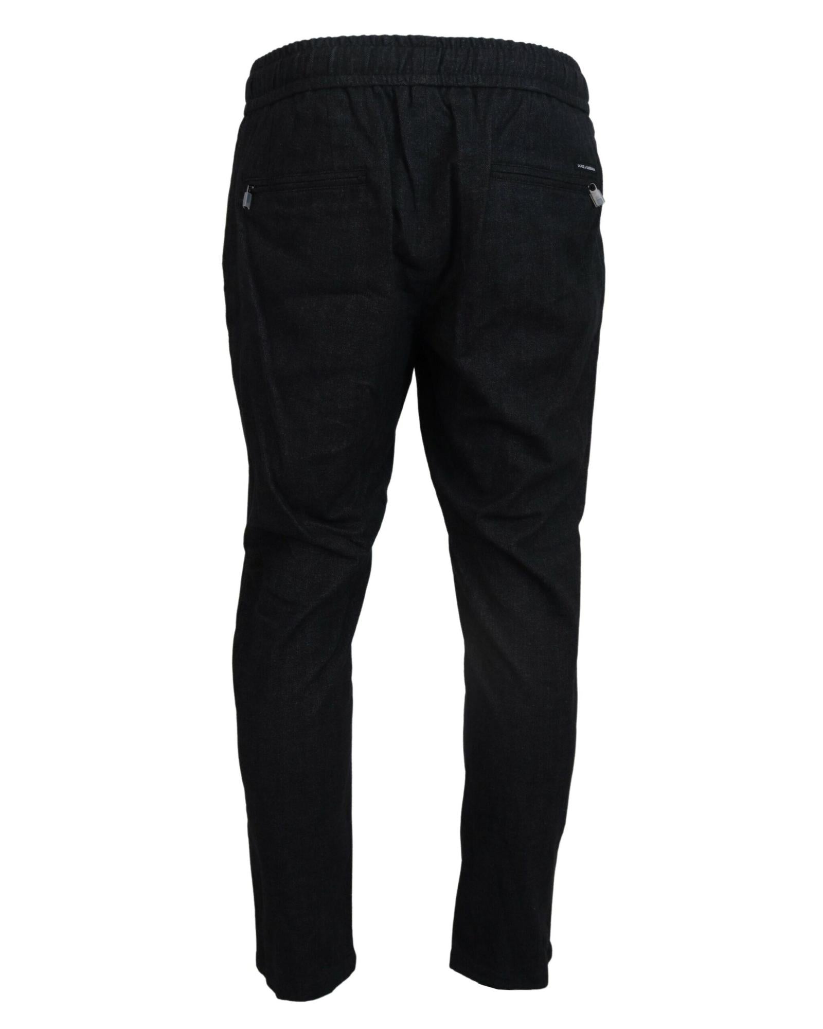 Dolce &amp; Gabbana Jeans - Denim Tapered Pants with Logo Details 50 IT Men