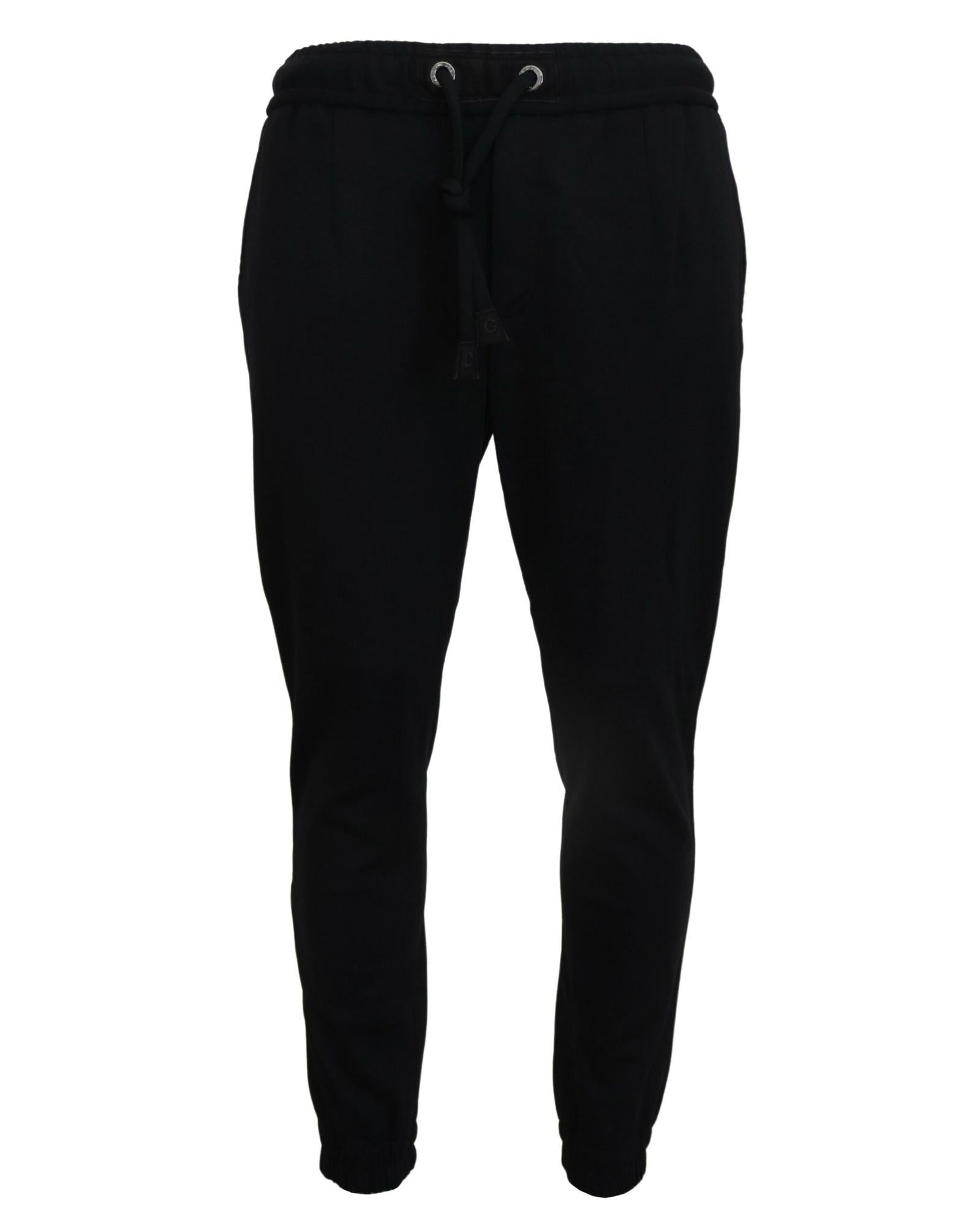 Black Track Casual Sweatpants with Logo Details by Dolce &amp; Gabbana 52 IT Men