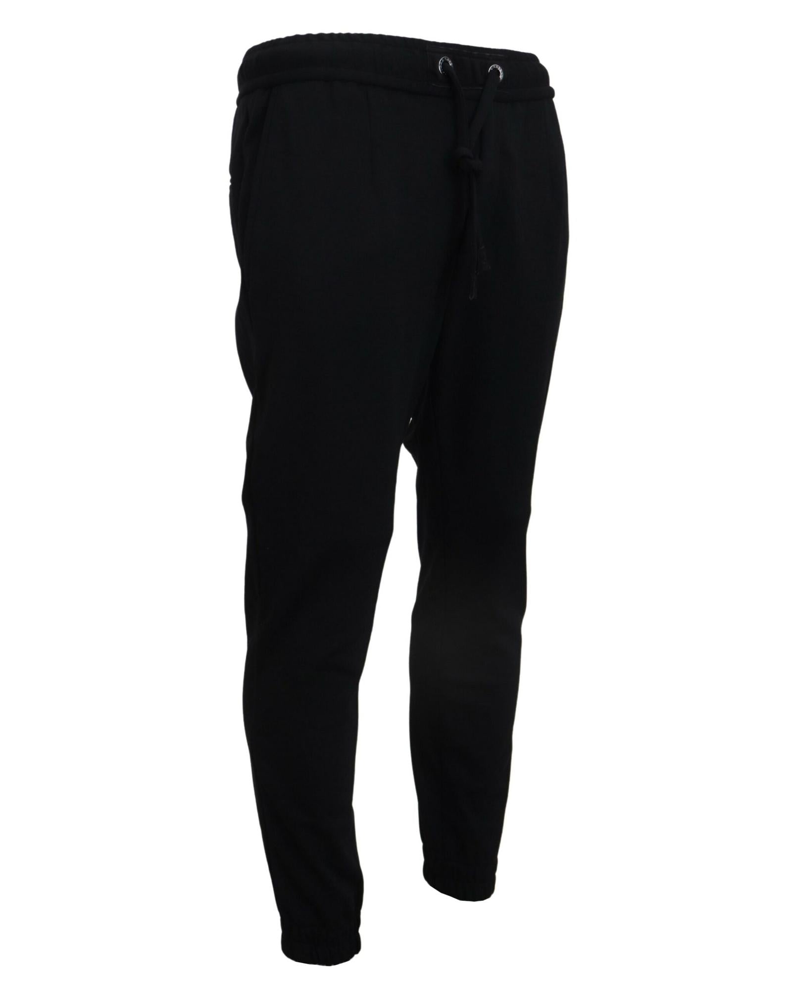 Black Track Casual Sweatpants with Logo Details by Dolce &amp; Gabbana 52 IT Men