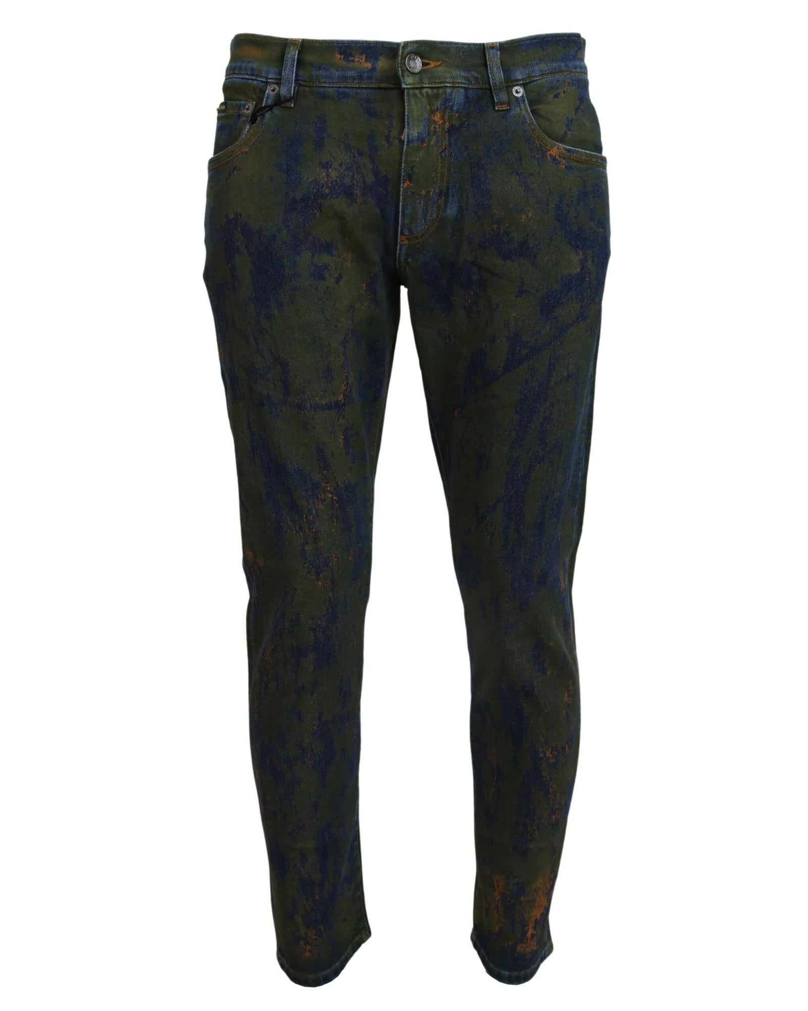 New Dolce &amp; Gabbana Skinny Denim Pants with Logo Details 46 IT Men