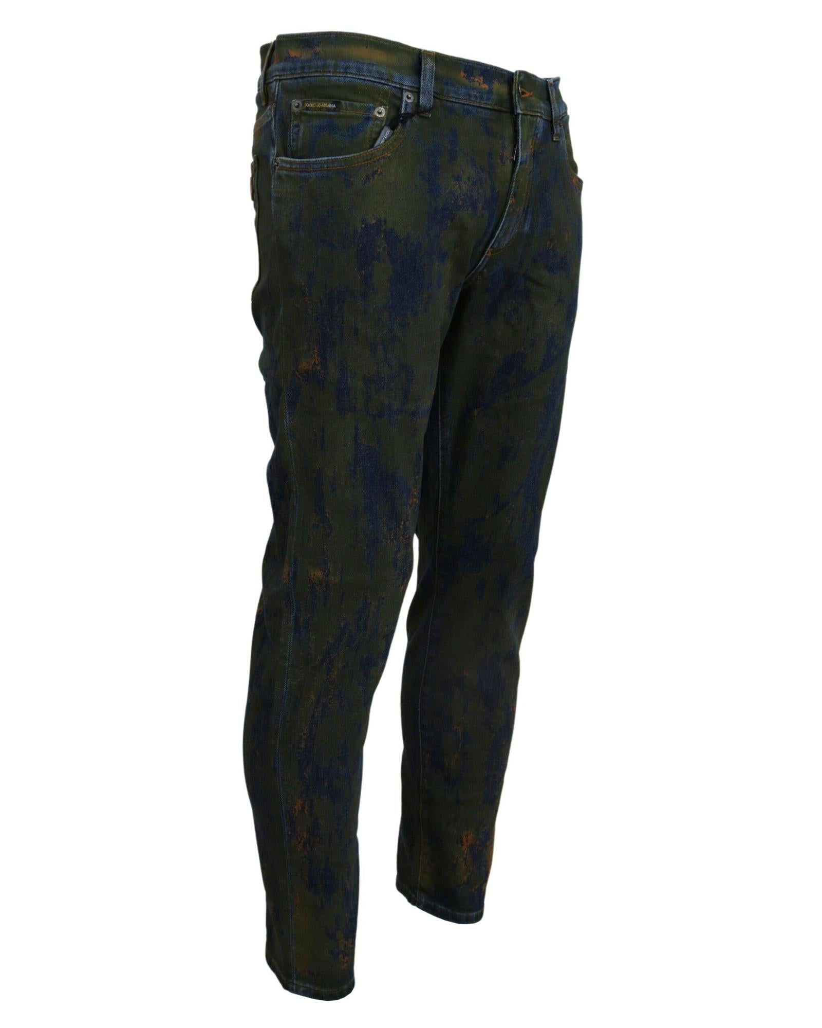 New Dolce &amp; Gabbana Skinny Denim Pants with Logo Details 46 IT Men