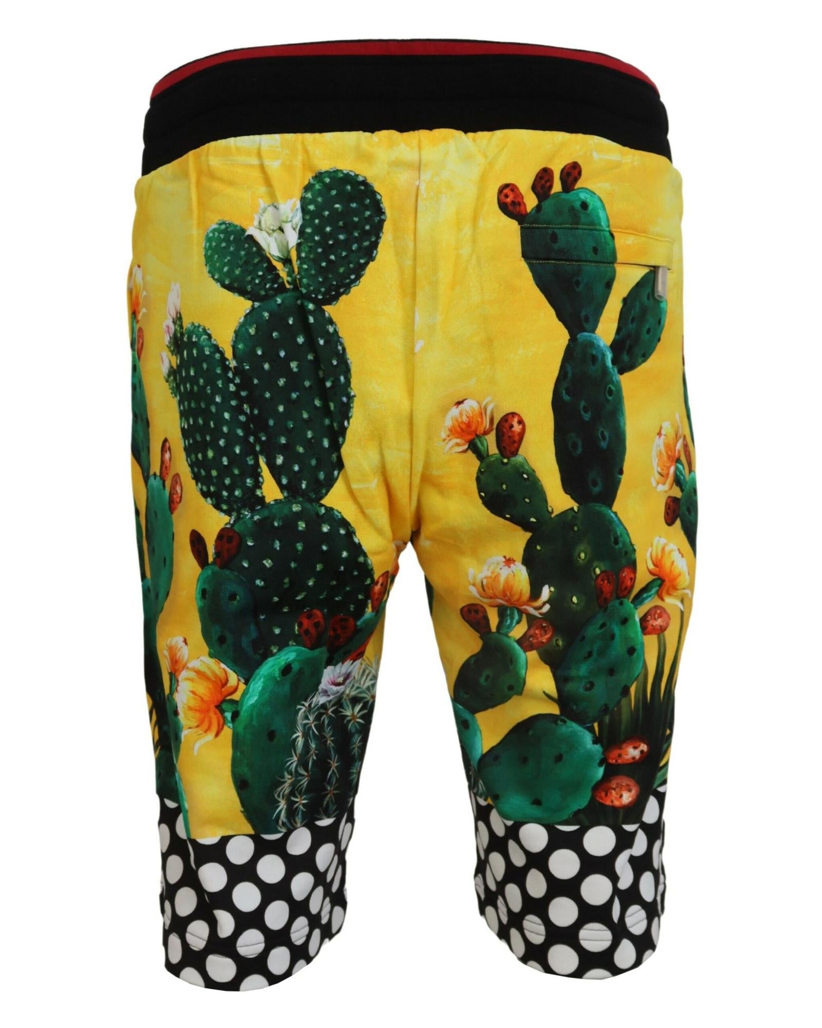 Authentic Dolce &amp; Gabbana Multicolor Cactus Print Sweat Shorts 44 IT Men