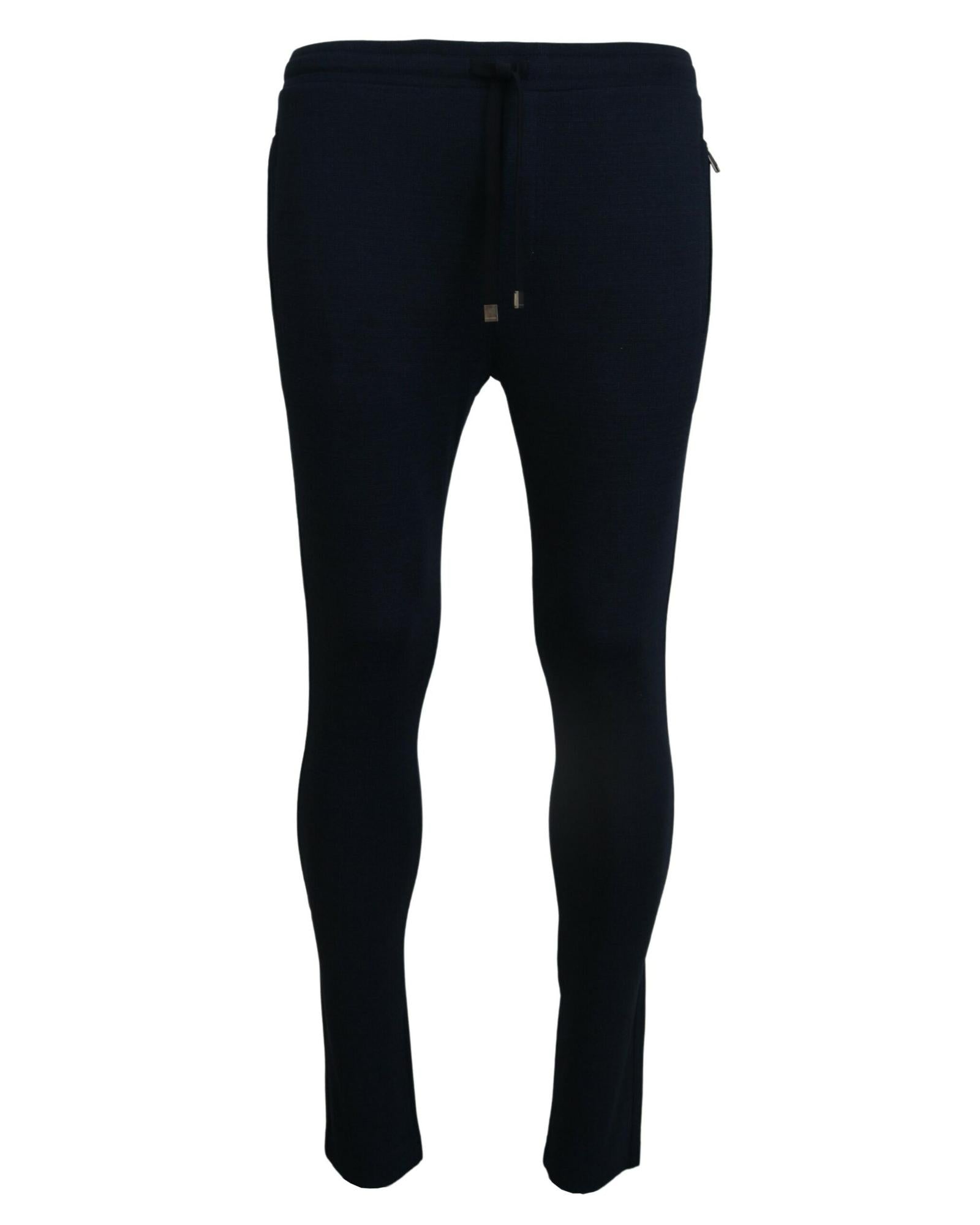 Blue Track Casual Sweatpants with Logo Details by Dolce &amp; Gabbana 44 IT Men