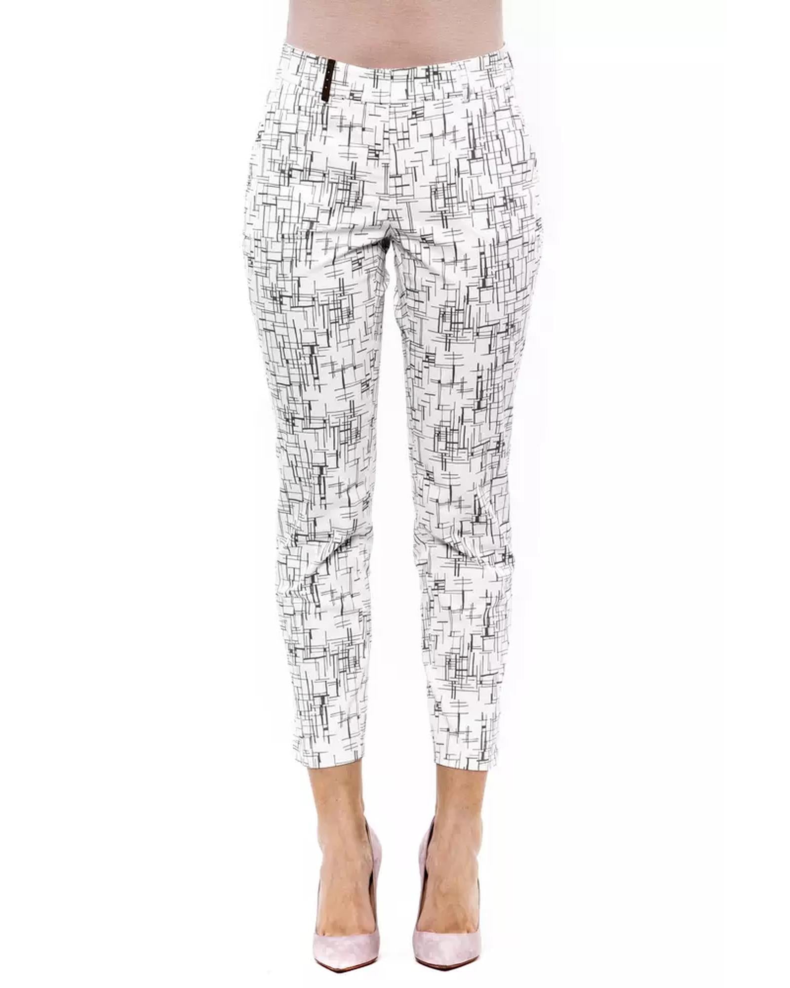 Printed Stretch Trousers with Slim Fit 42 IT Women