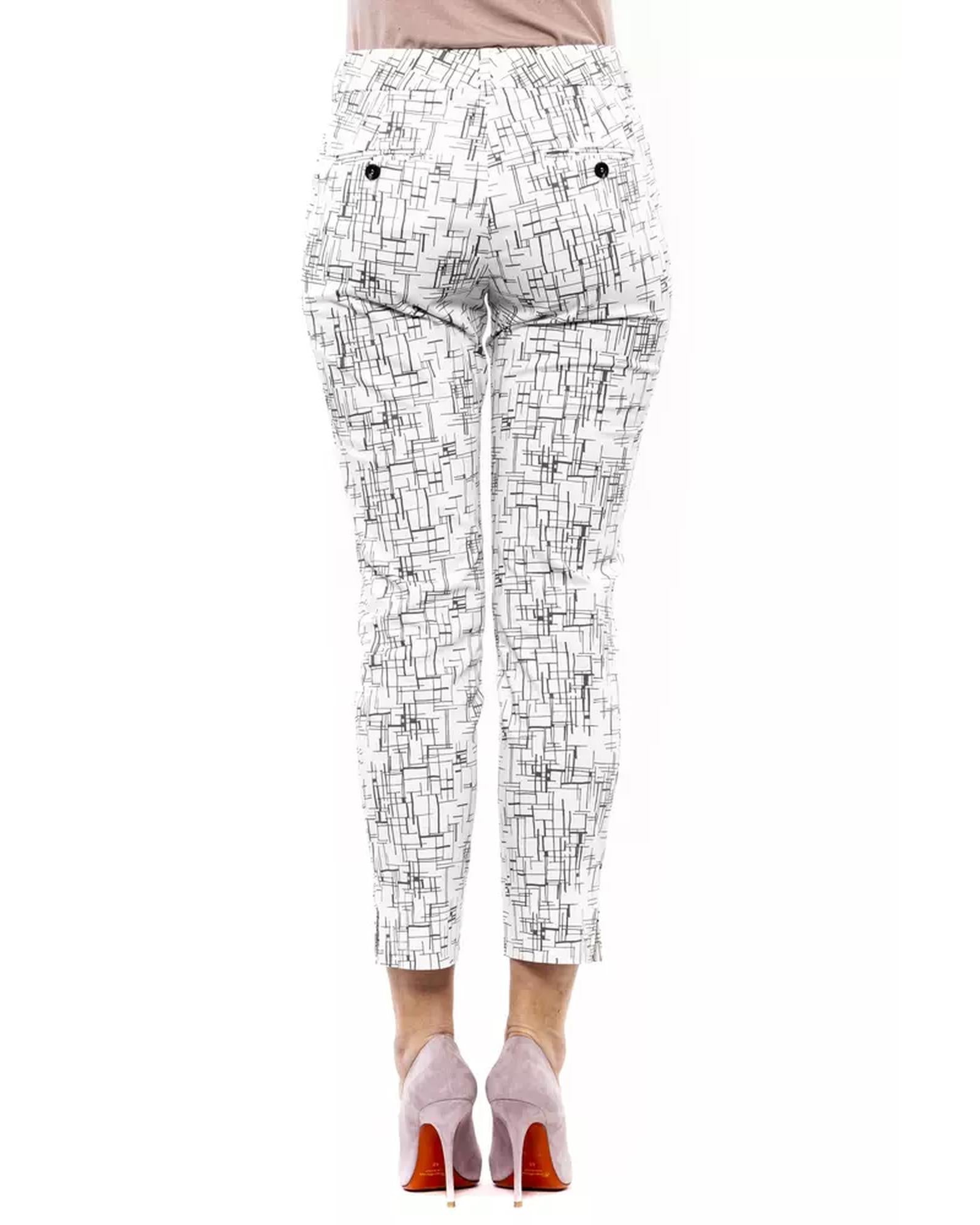 Printed Stretch Trousers with Slim Fit 42 IT Women