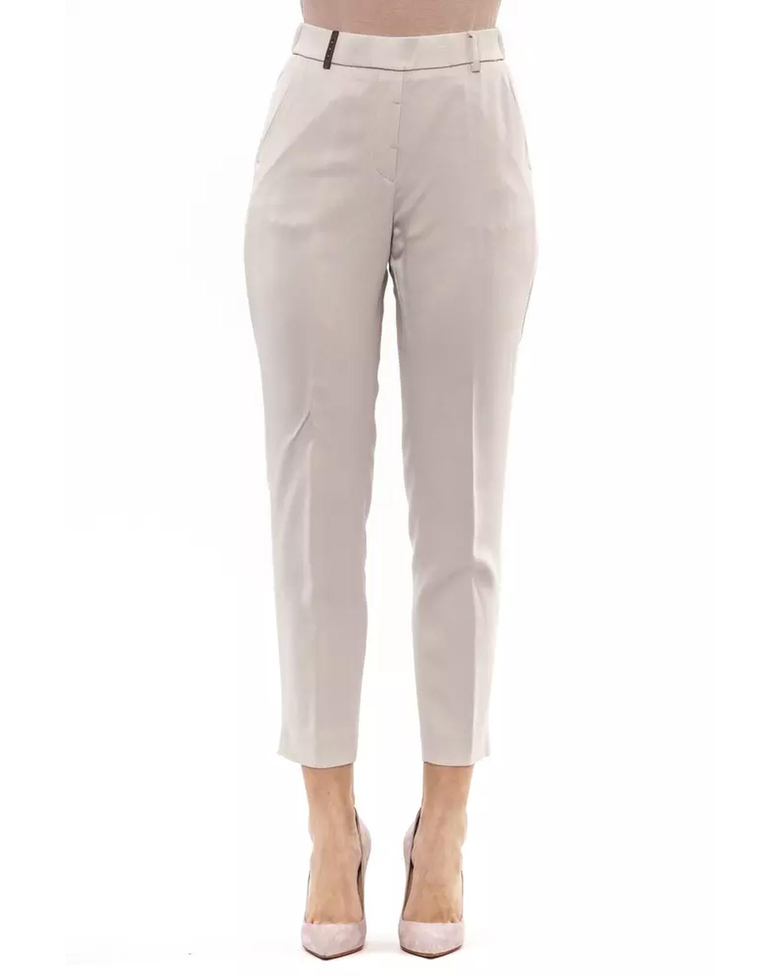 Regular Waist Trousers With Elastic Band 46 IT Women