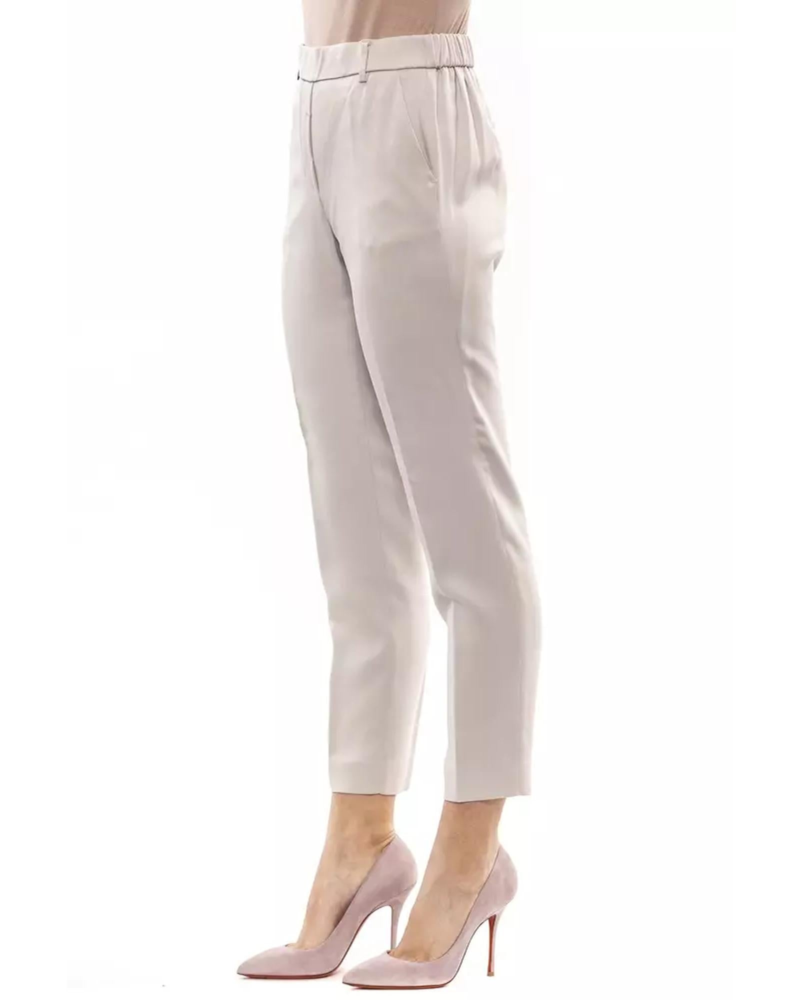 Regular Waist Trousers With Elastic Band 46 IT Women