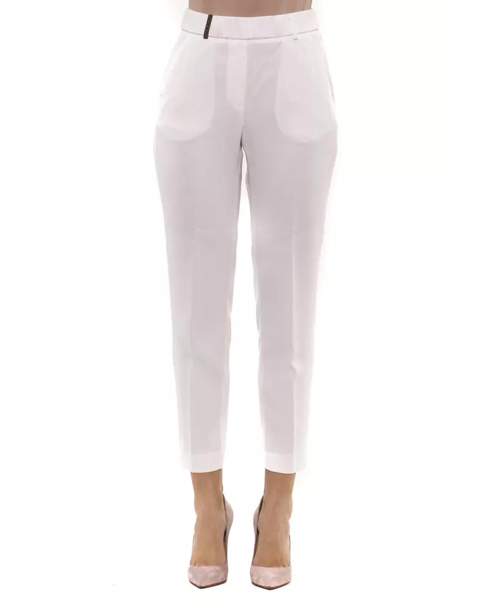 Regular Waist Trousers with Elastic Band 42 IT Women