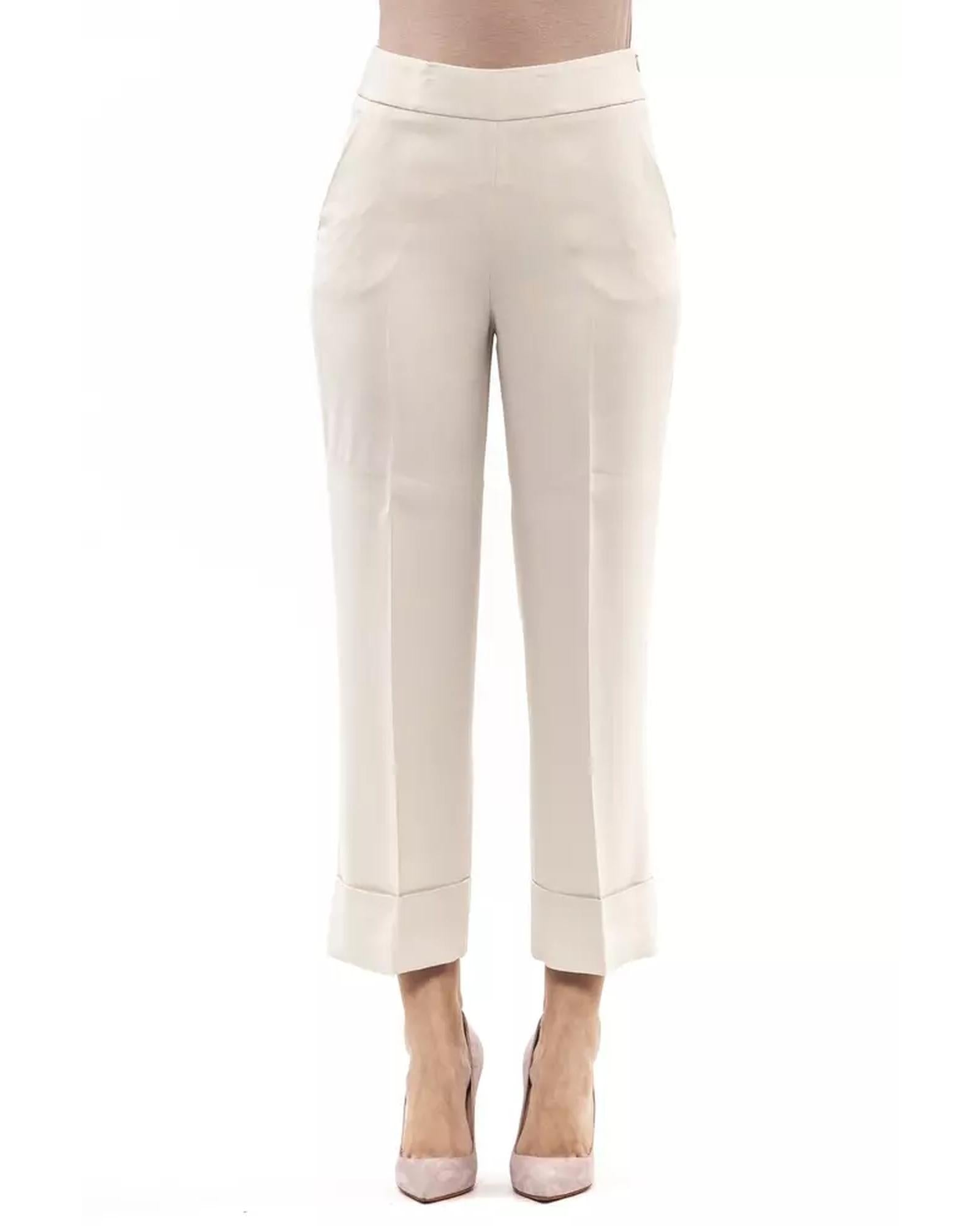 High Waist Palazzo Soft Pants with Pockets and Side Zip 42 IT Women